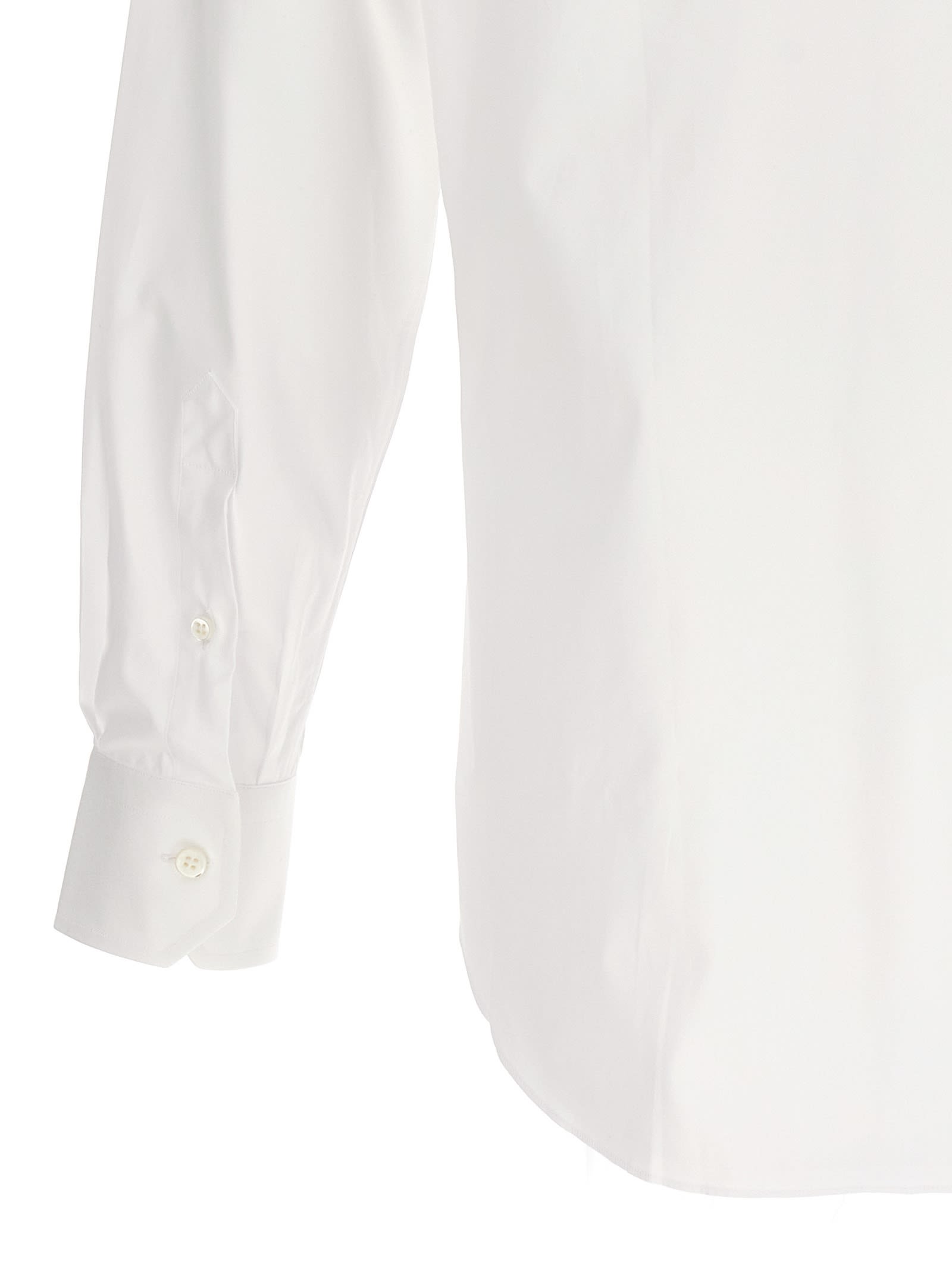 Shop Brioni Poplin Shirt In White