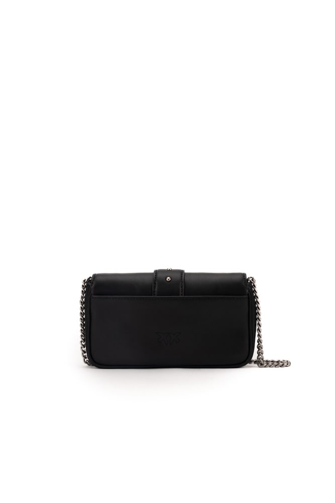 Shop Pinko Poket Love One Simply Bag In Nero-old Silver