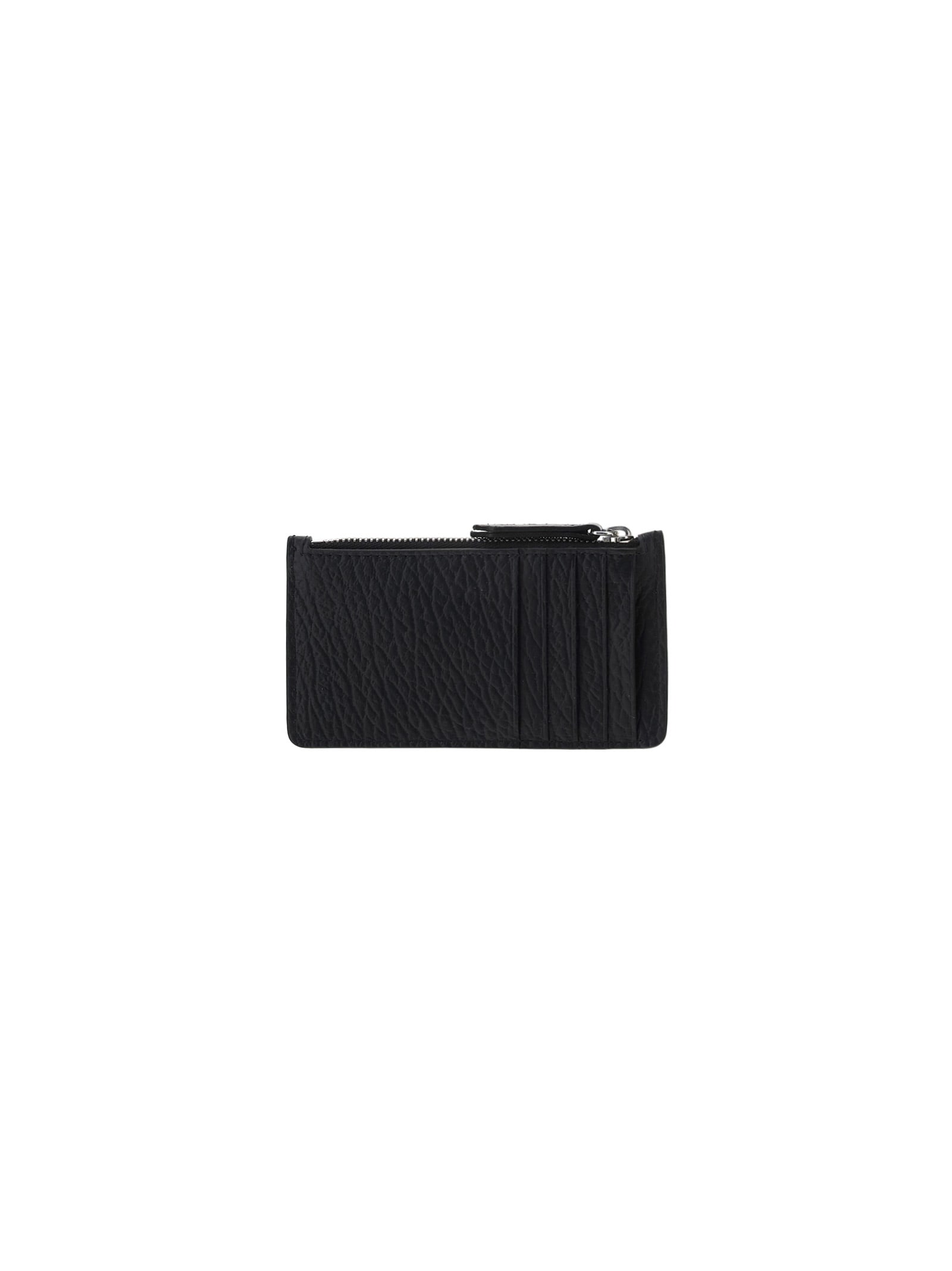 Shop Maison Margiela Classic Top Zip Card Holder In Black