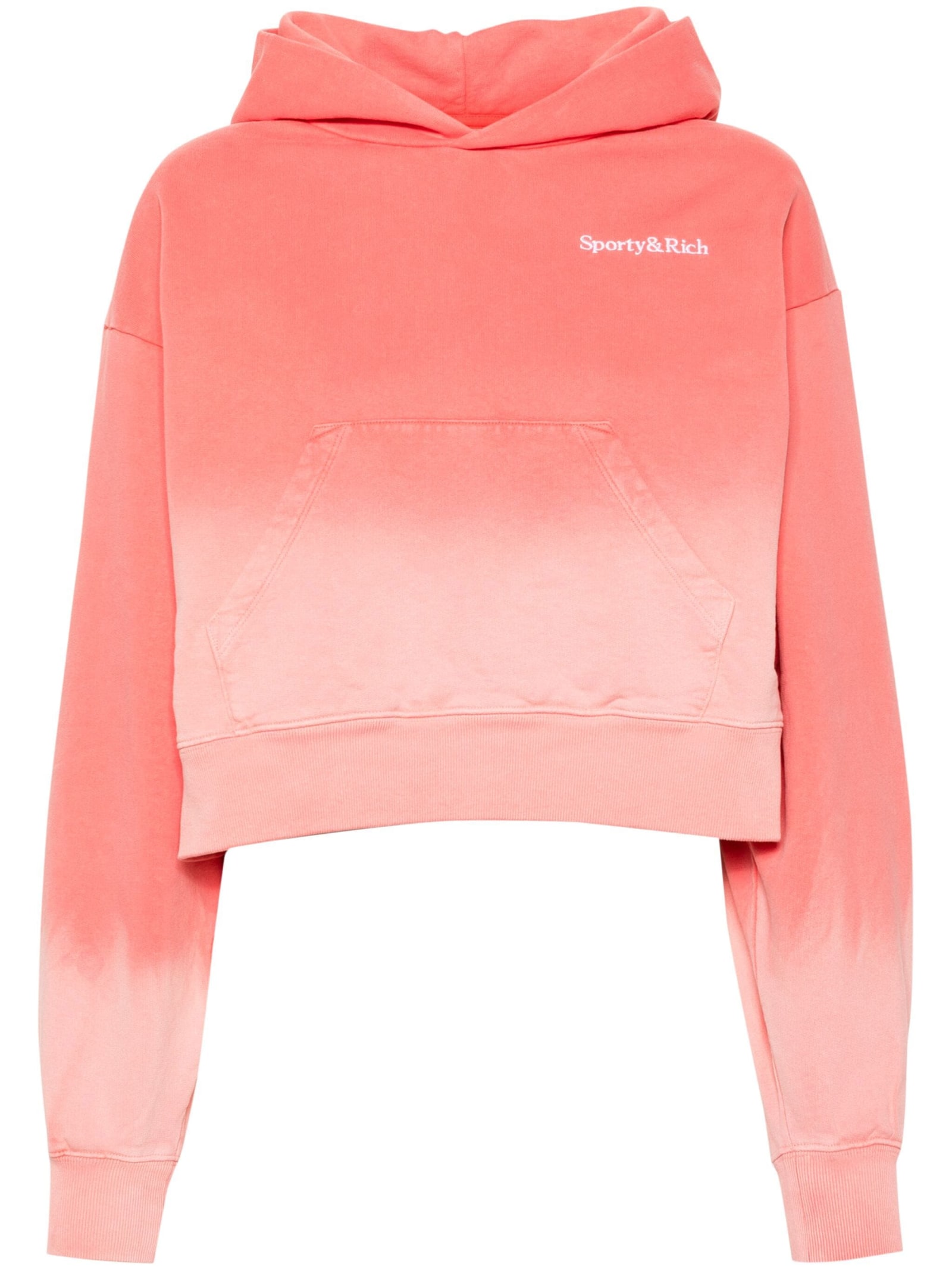 Shop Sporty & Rich Serif Logo Embroidered In Dip Dye Pink