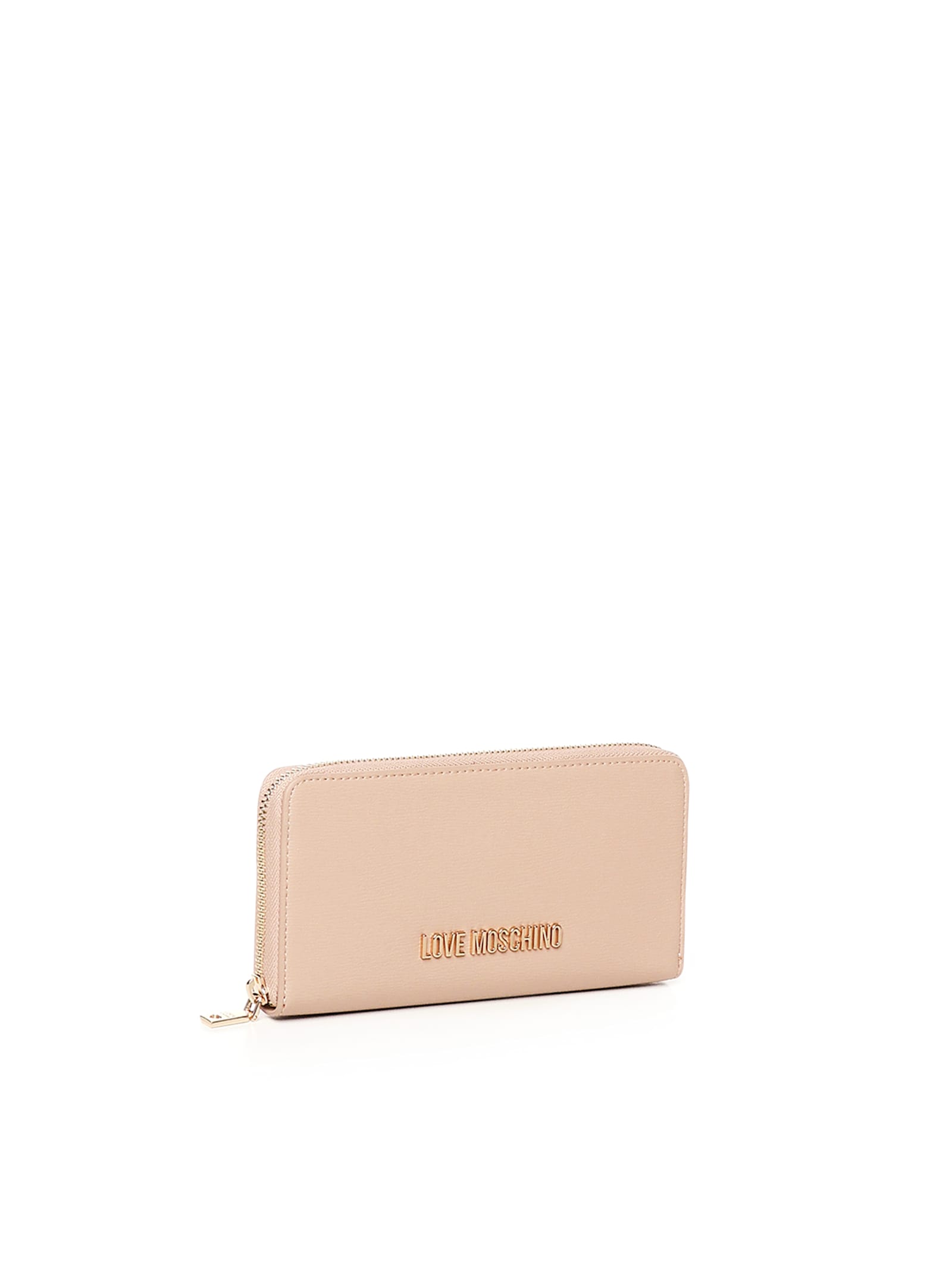 Love Moschino Zip Around Wallet With Logo In Pink