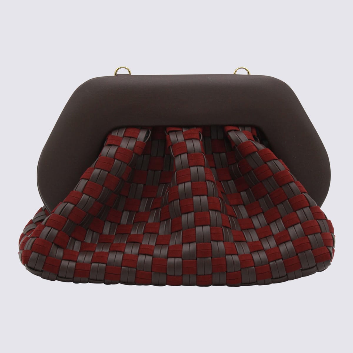 Themoirè Ebony And Red Tia Clutches In Black