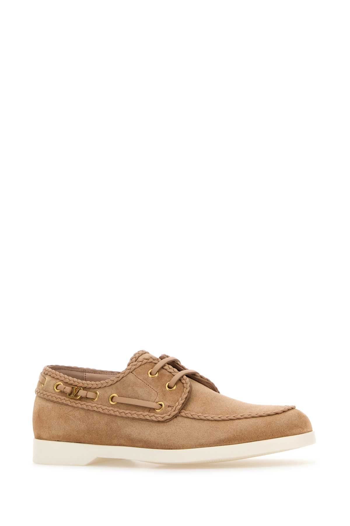 Shop Valentino Skin Pink Suede Loafers In Rosesand