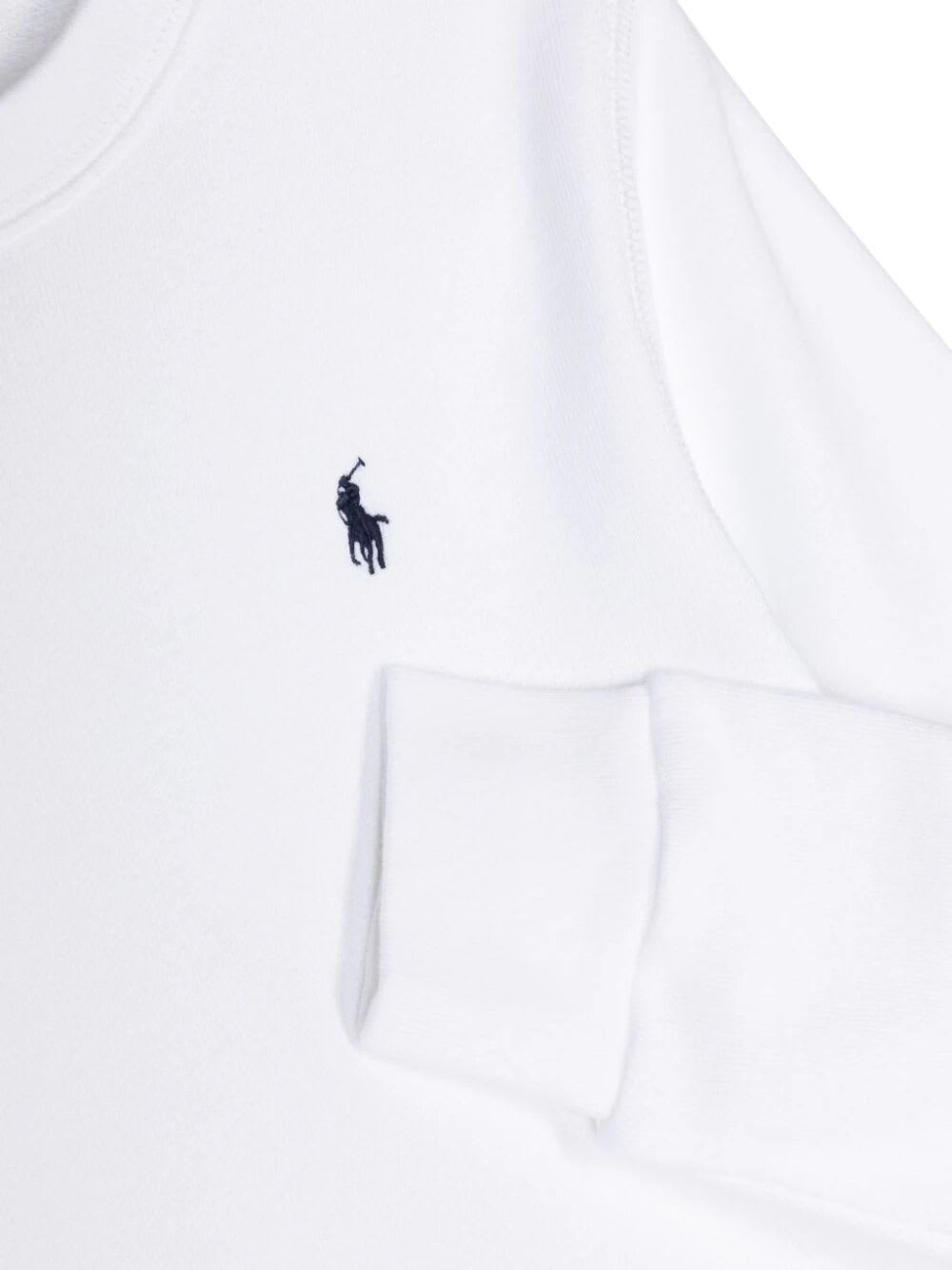 Shop Polo Ralph Lauren Ls Cn Knit Shirts Sweatshirt In White