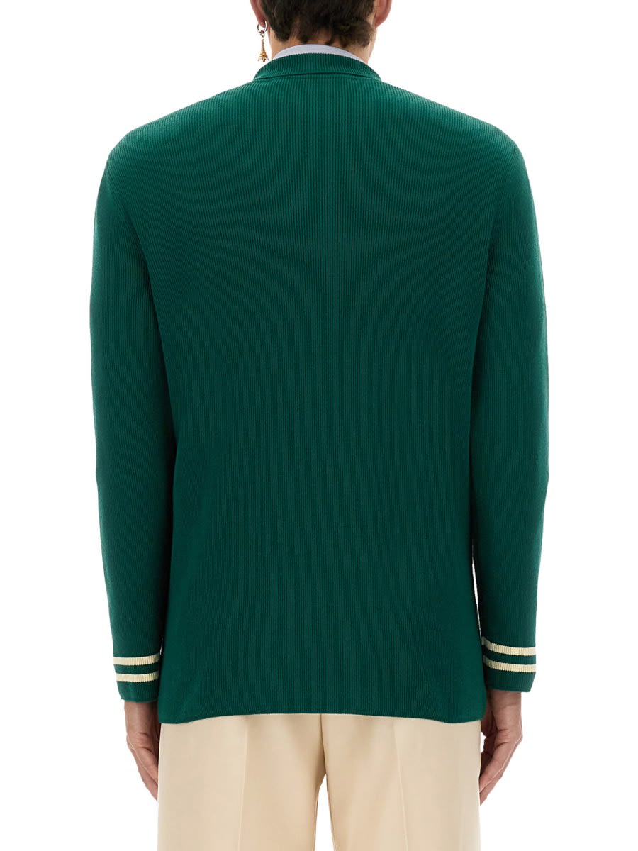 Valentino Wool And Cotton Jacket In Green