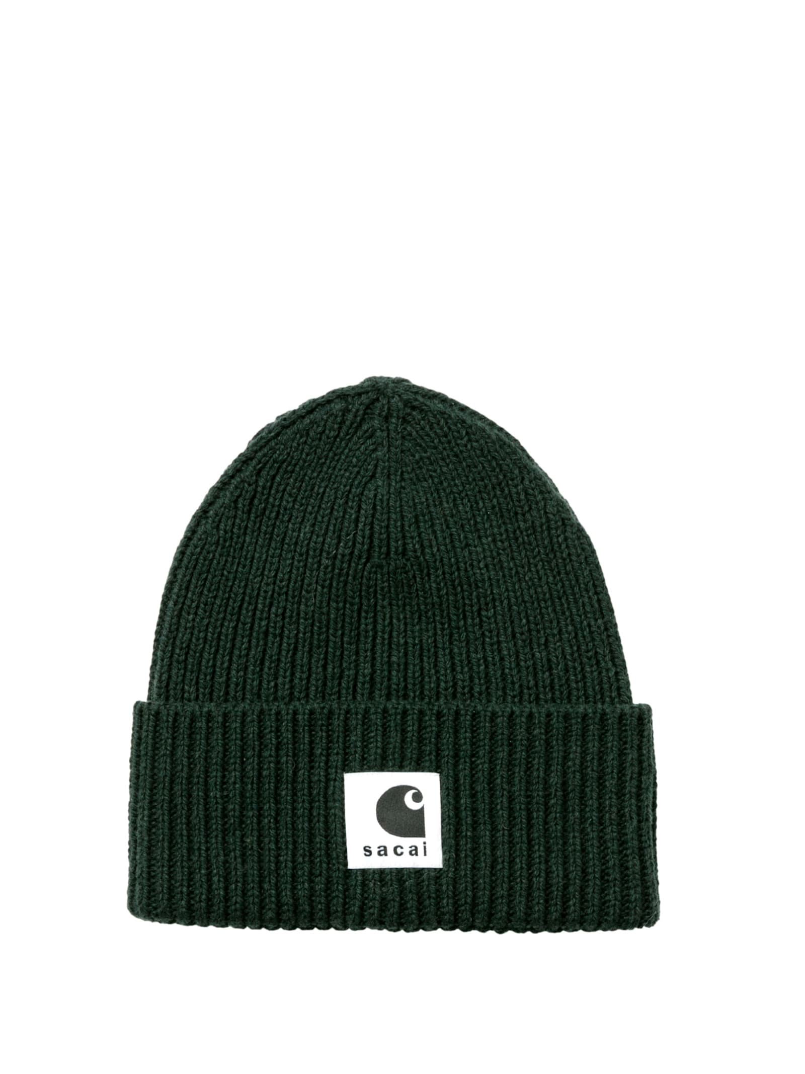 Sacai Wool Hat In Green