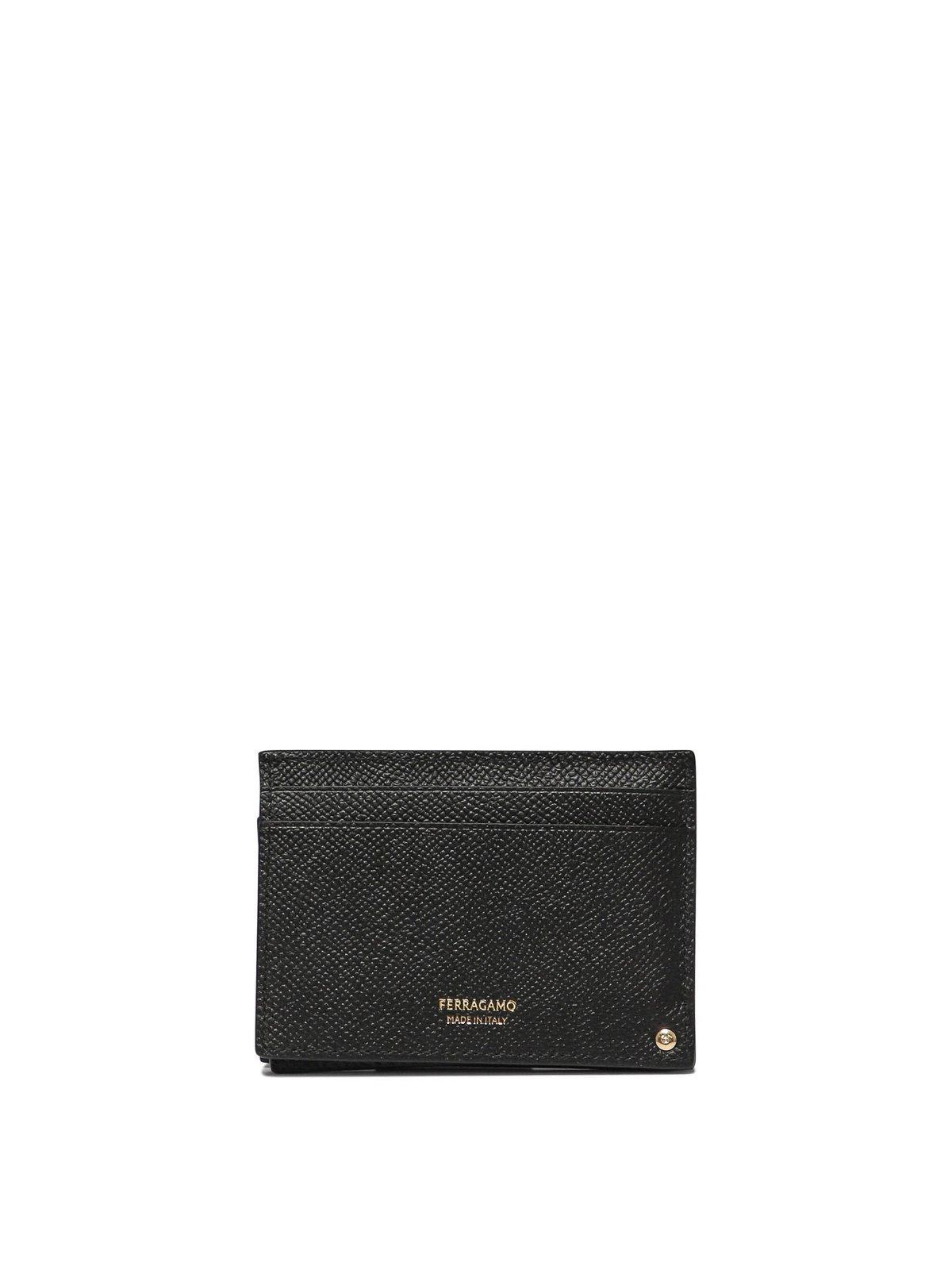 Shop Ferragamo Gancini Card Holder In Black