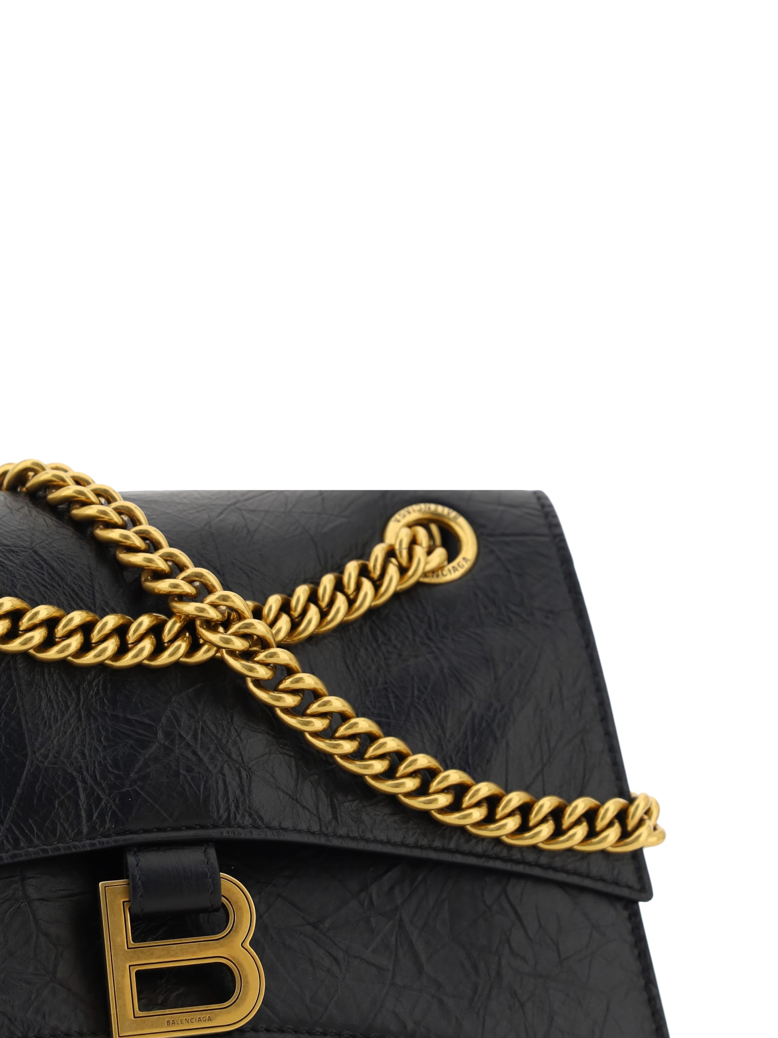 Shop Balenciaga Crush Small Shoulder Bag In Black