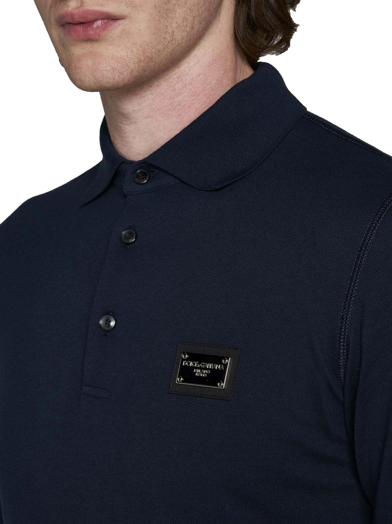Shop Dolce & Gabbana Polo Shirt In Blu Scurissimo 1