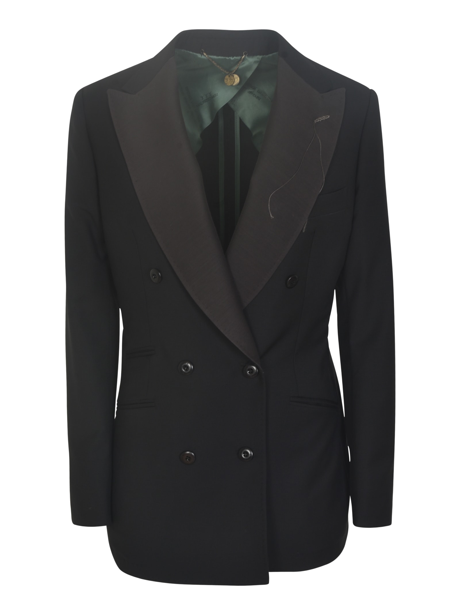 Maurizio Miri Slim Fit Double-breasted Dinner Jacket In Black