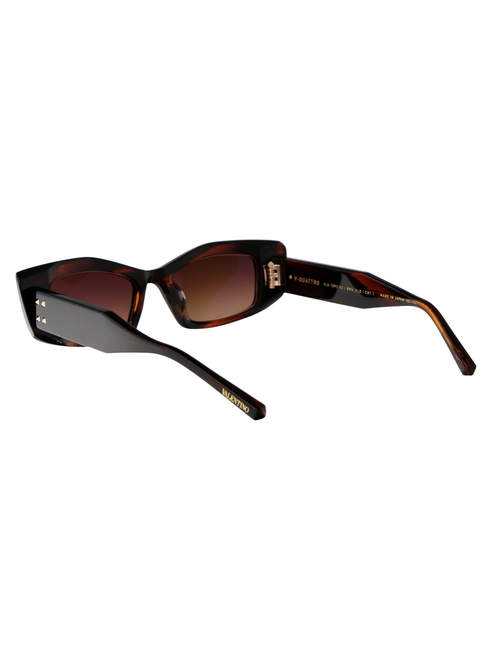 Shop Valentino V - Quattro Sunglasses In 109c Brn - Gld