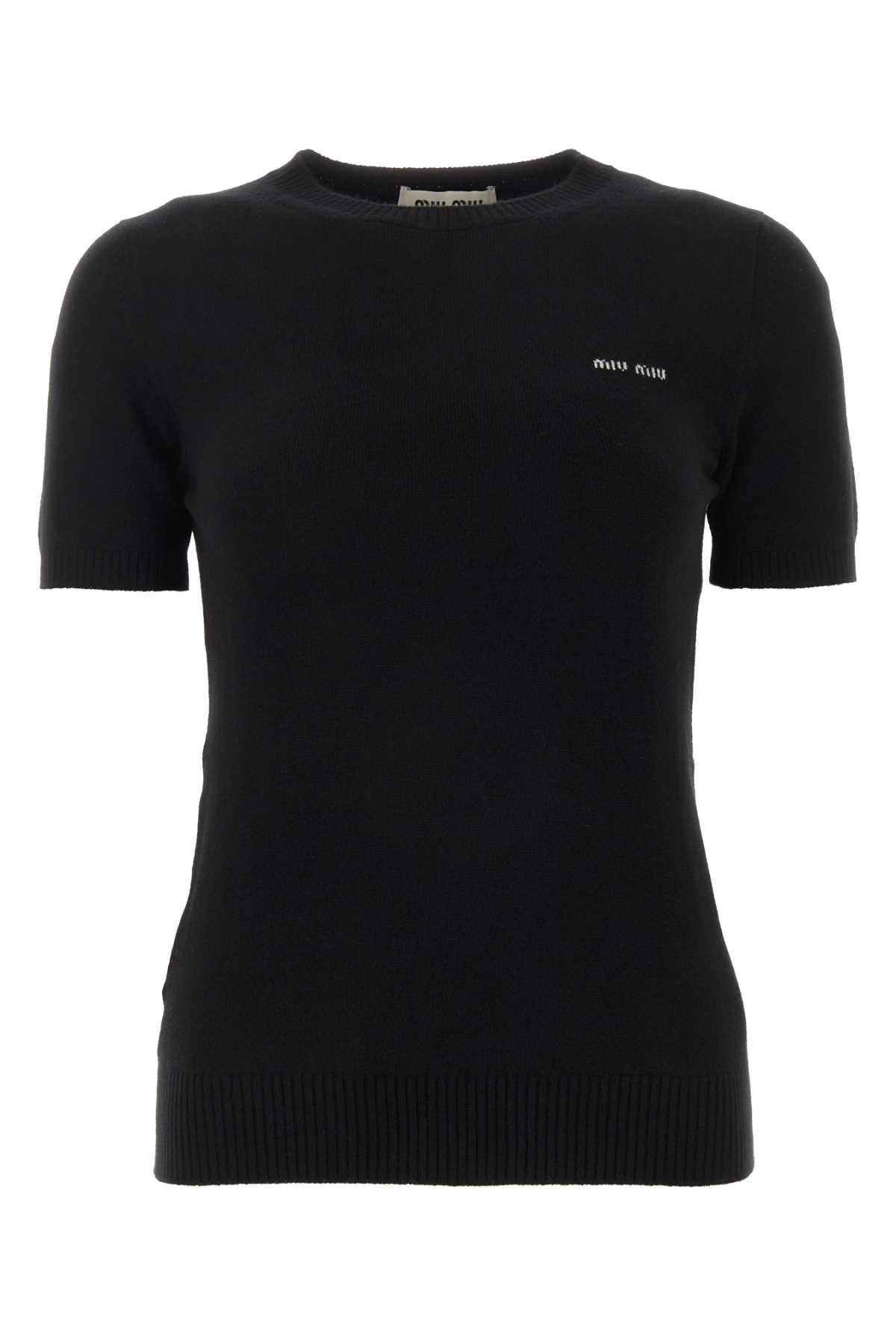 Shop Miu Miu Black Cashmere Sweater In Nero