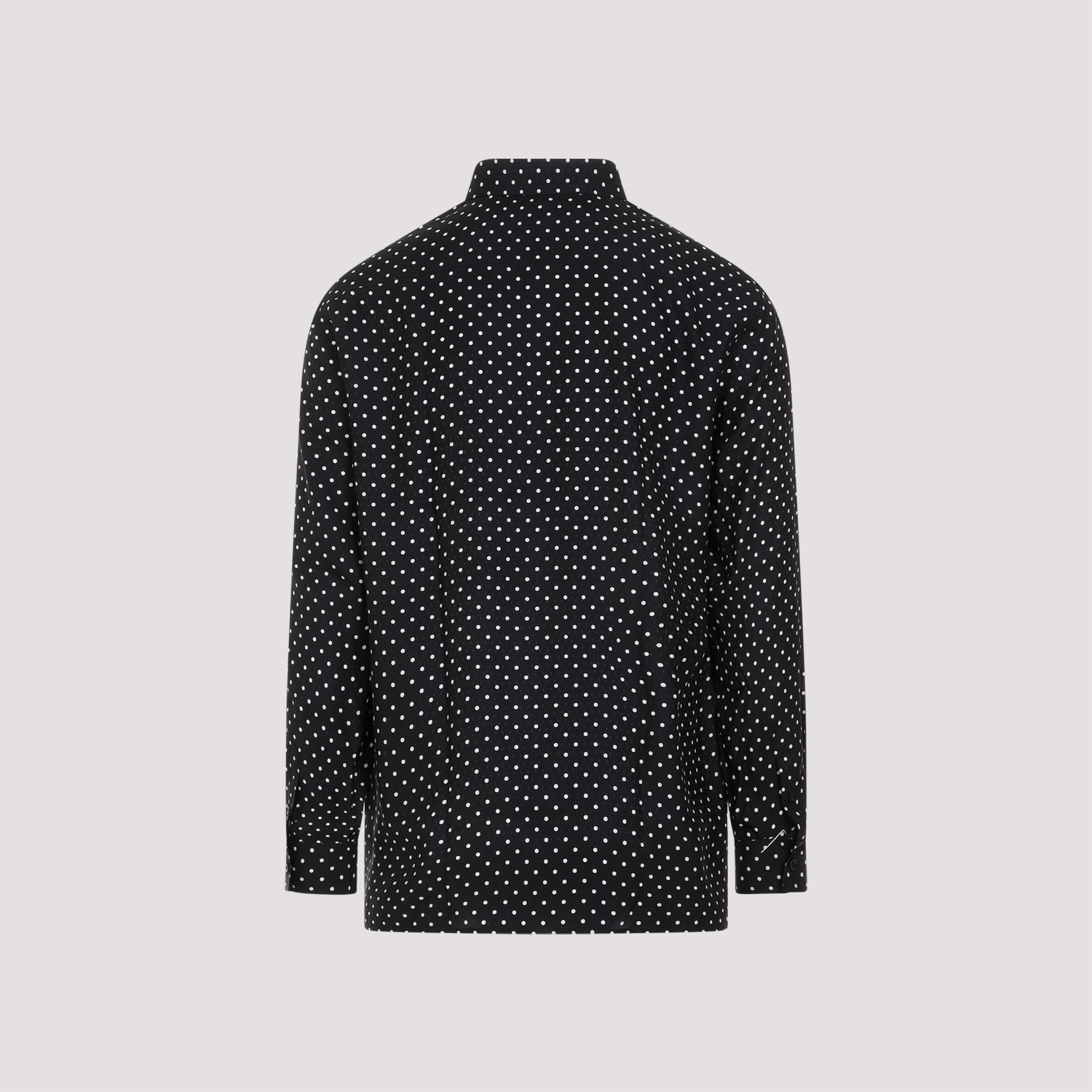 Shop Saint Laurent Silk Shirt In Noir Craie