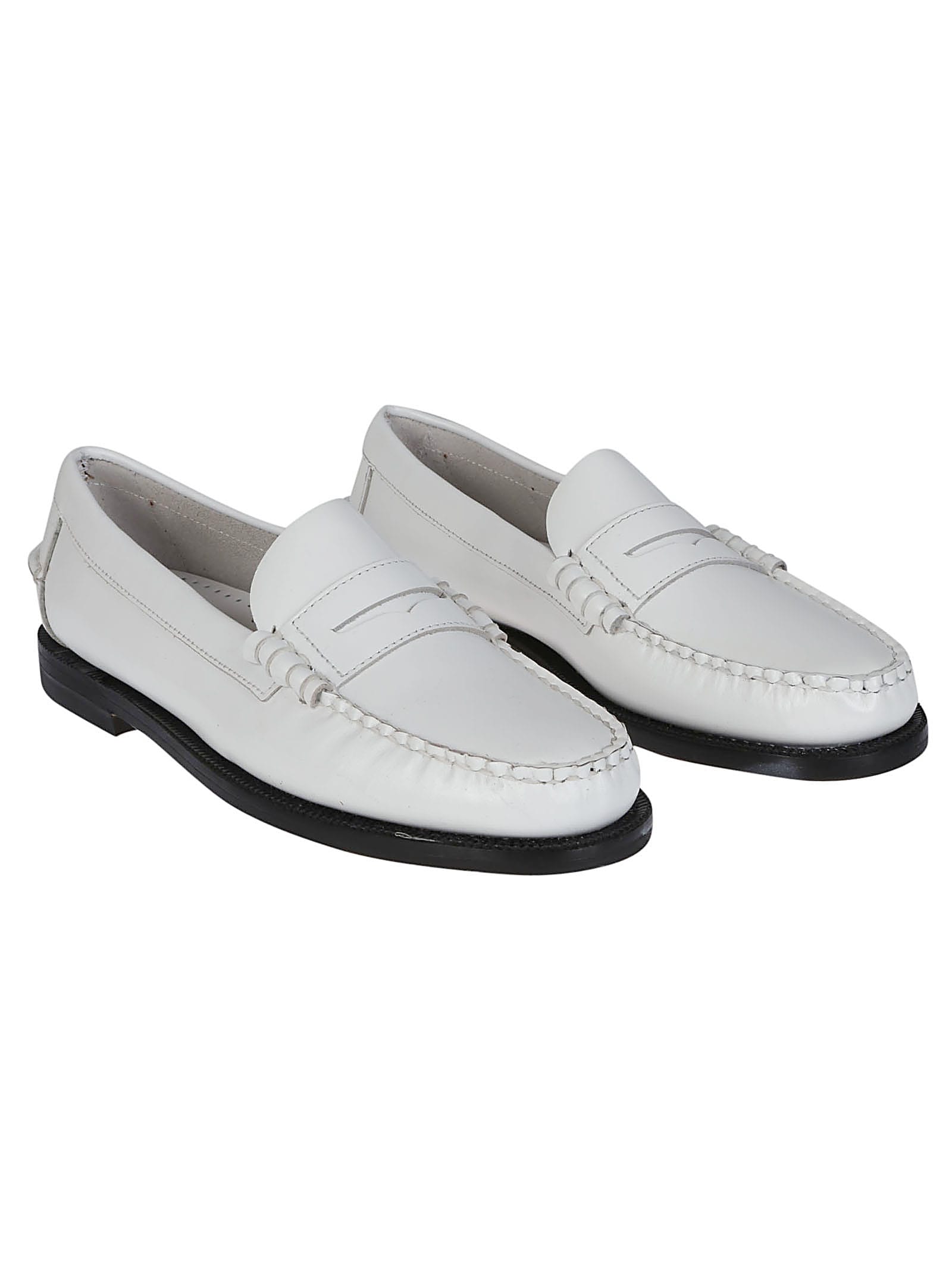 Shop Sebago Classic Dan Pigment Loafers In White