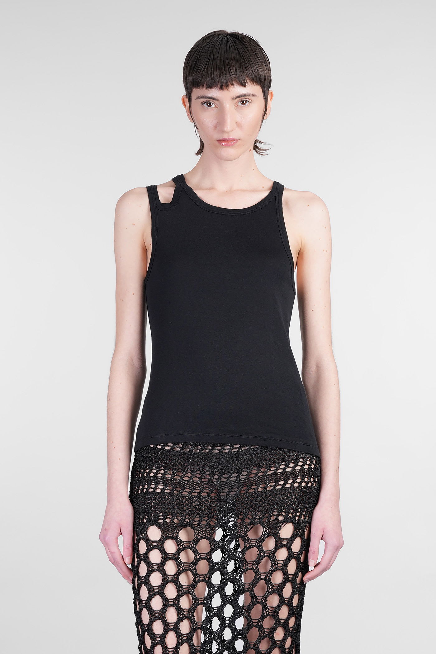 Topwear In Black Cotton
