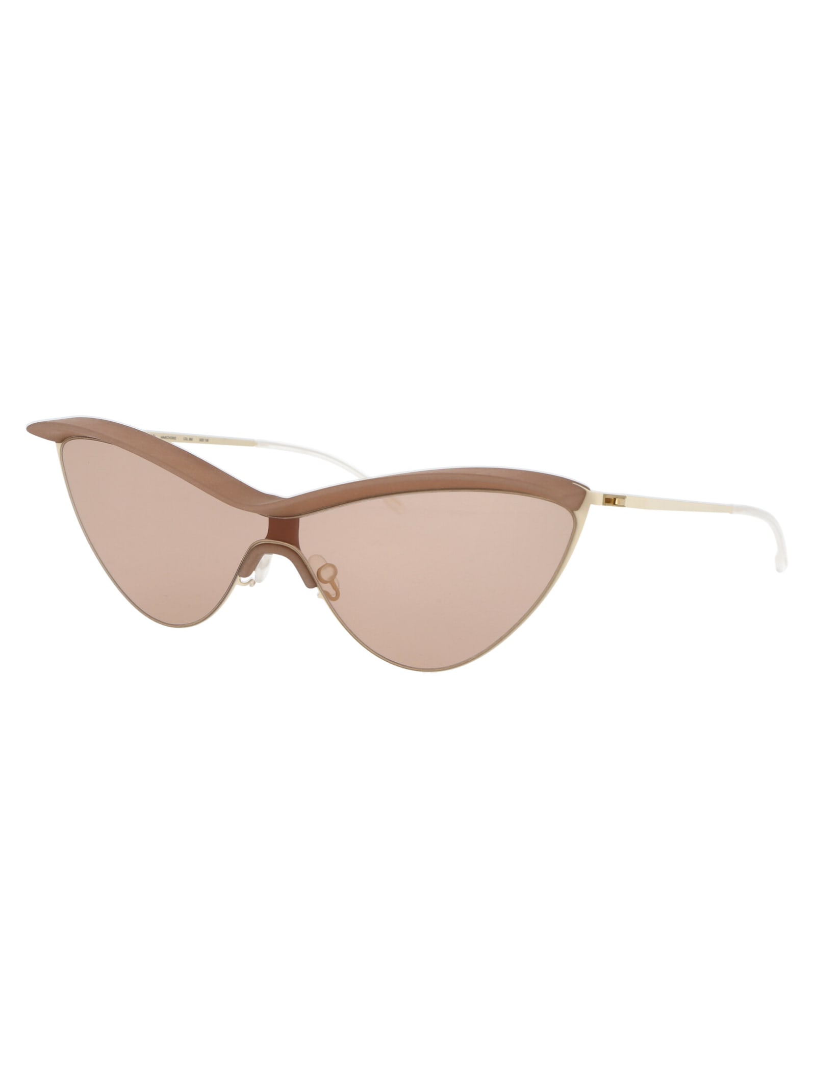 Shop Mykita Mmecho002 Sunglasses In 350 Mh21 Nude Off White Nude Solid Shield