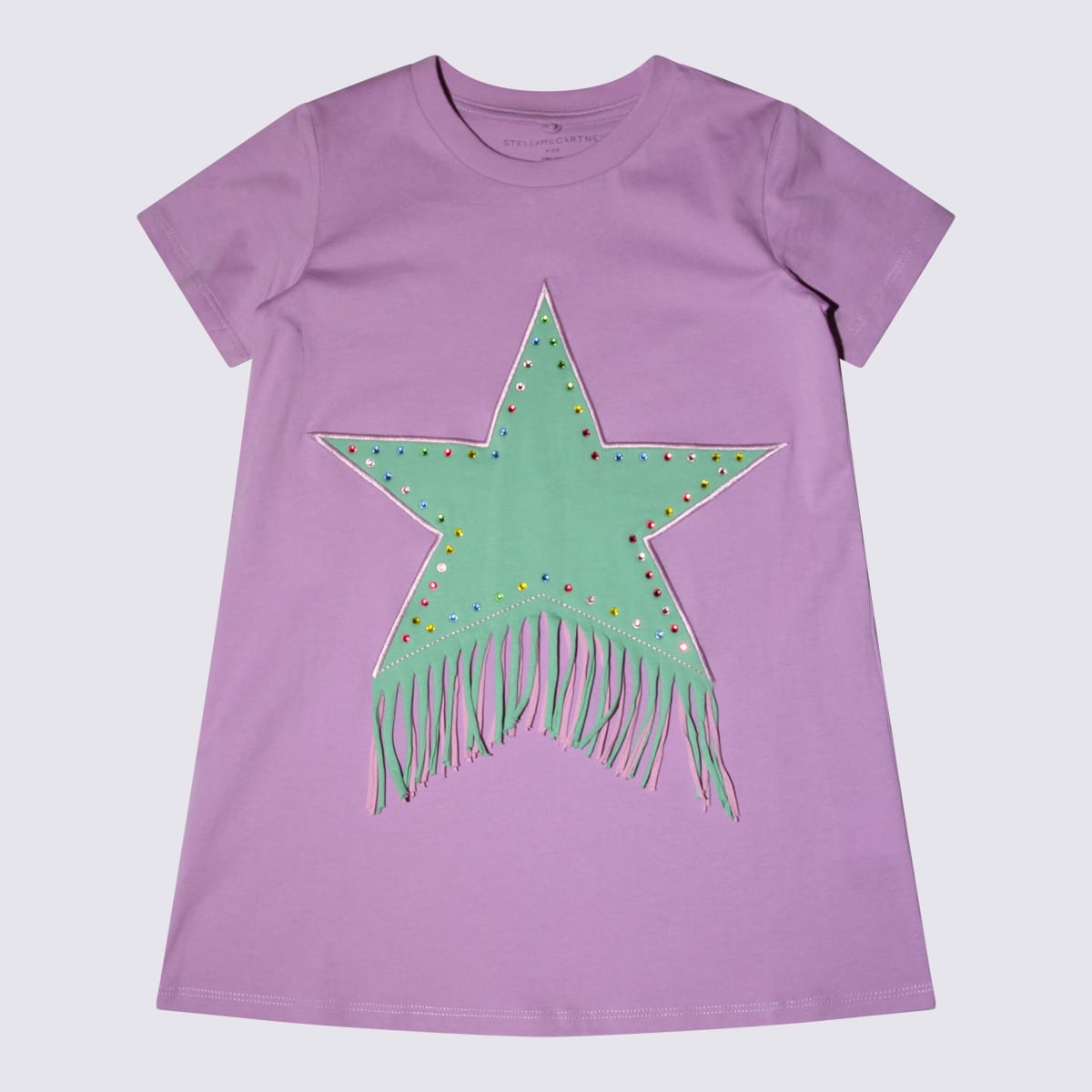 Stella Mccartney Kids' Purple And Green Cotton T-shirt