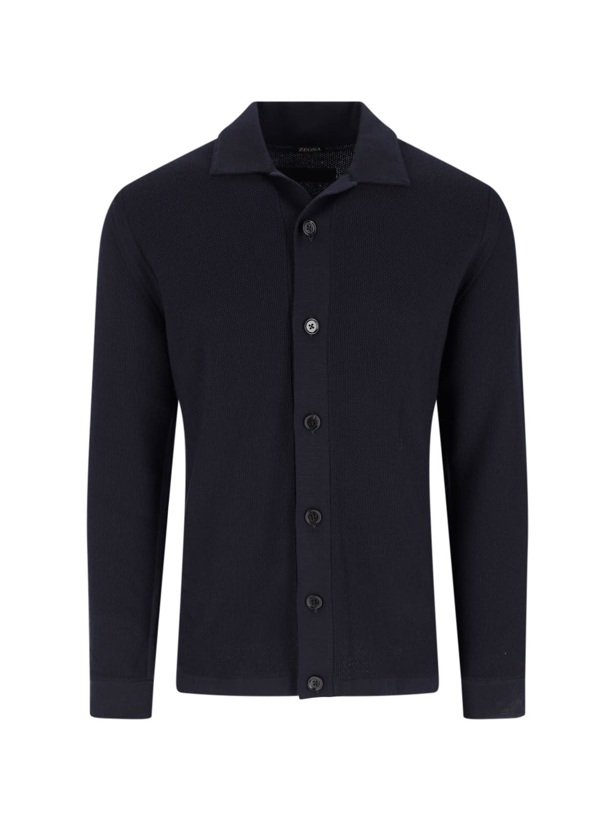 Shop Zegna Knitted Shirt In Blue