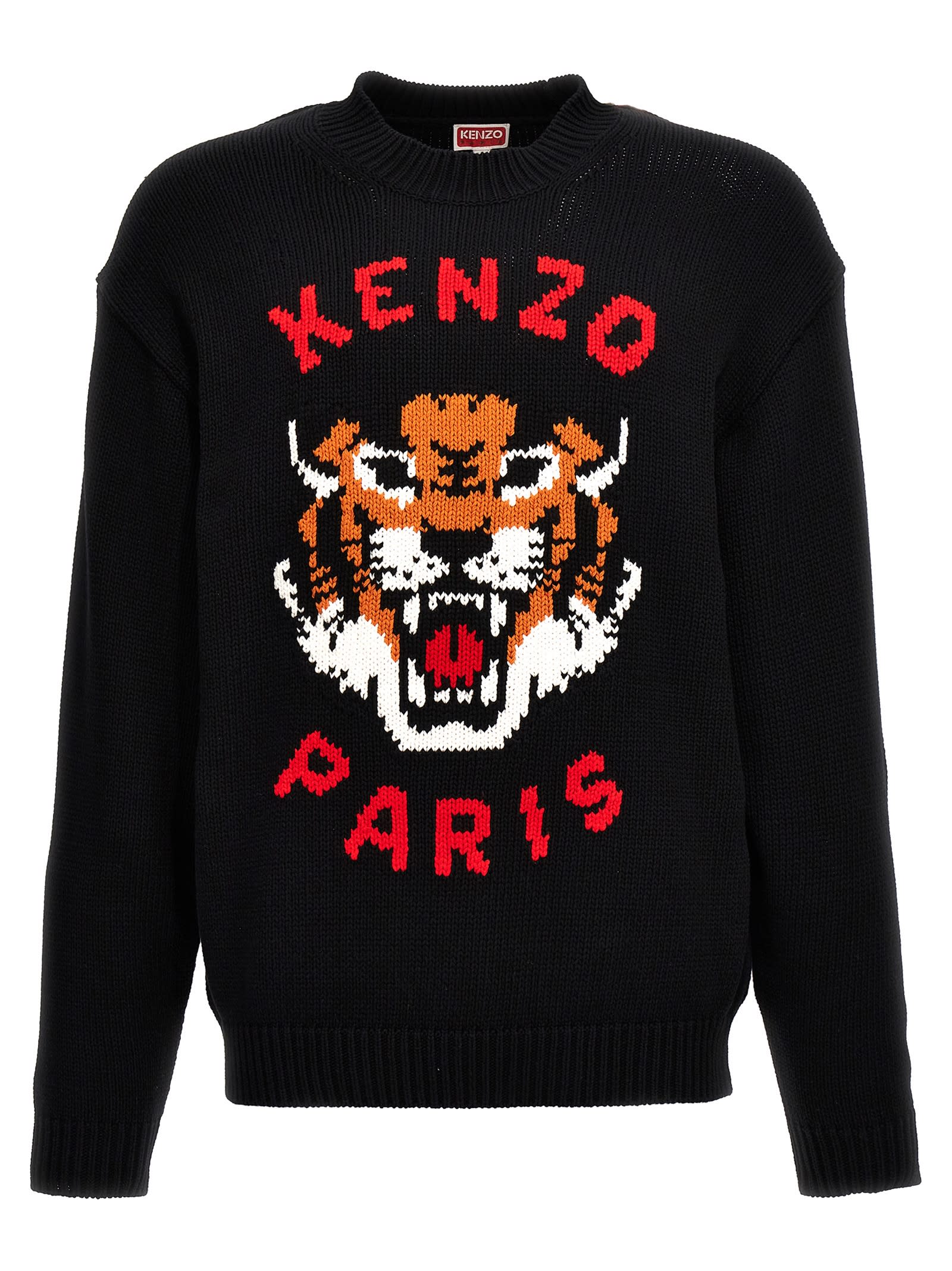 Shop Kenzo Lucky Tiger Sweater In Black