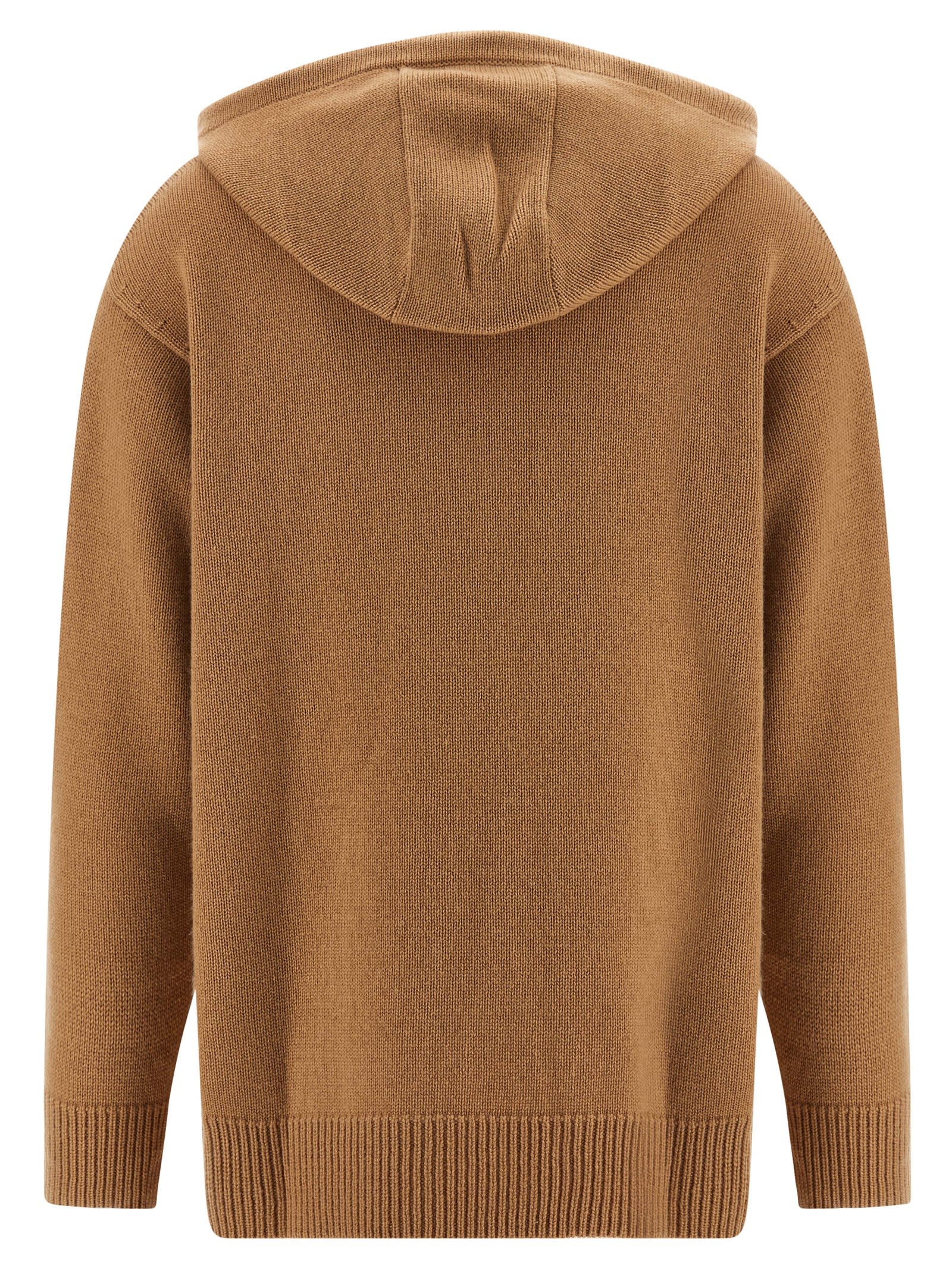 Max Mara Liana Wool And Cashmere Hooded Sweater In Brown