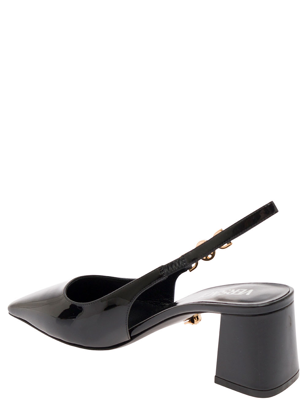 Shop Versace Slingback 5.5 Cm Heel In Black