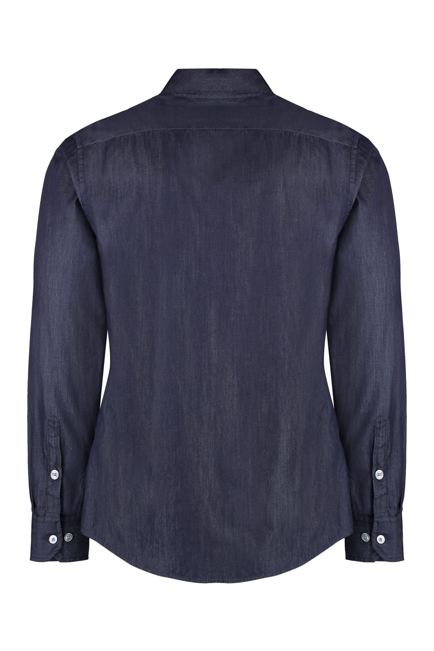 Shop Giorgio Armani Denim Shirt In Blu