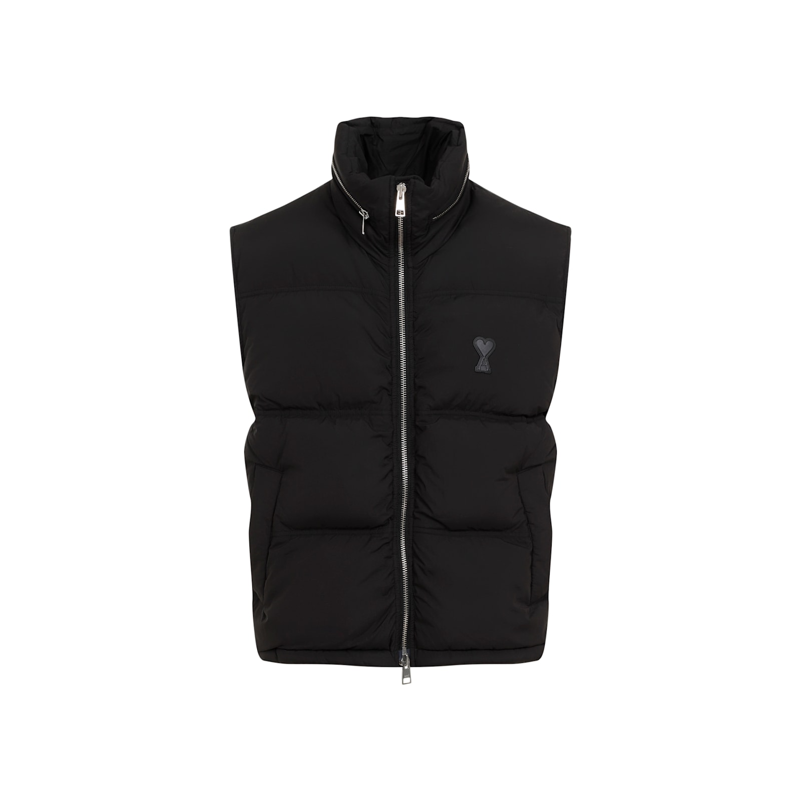 Shop Ami Alexandre Mattiussi Down Vest With Hood In Black