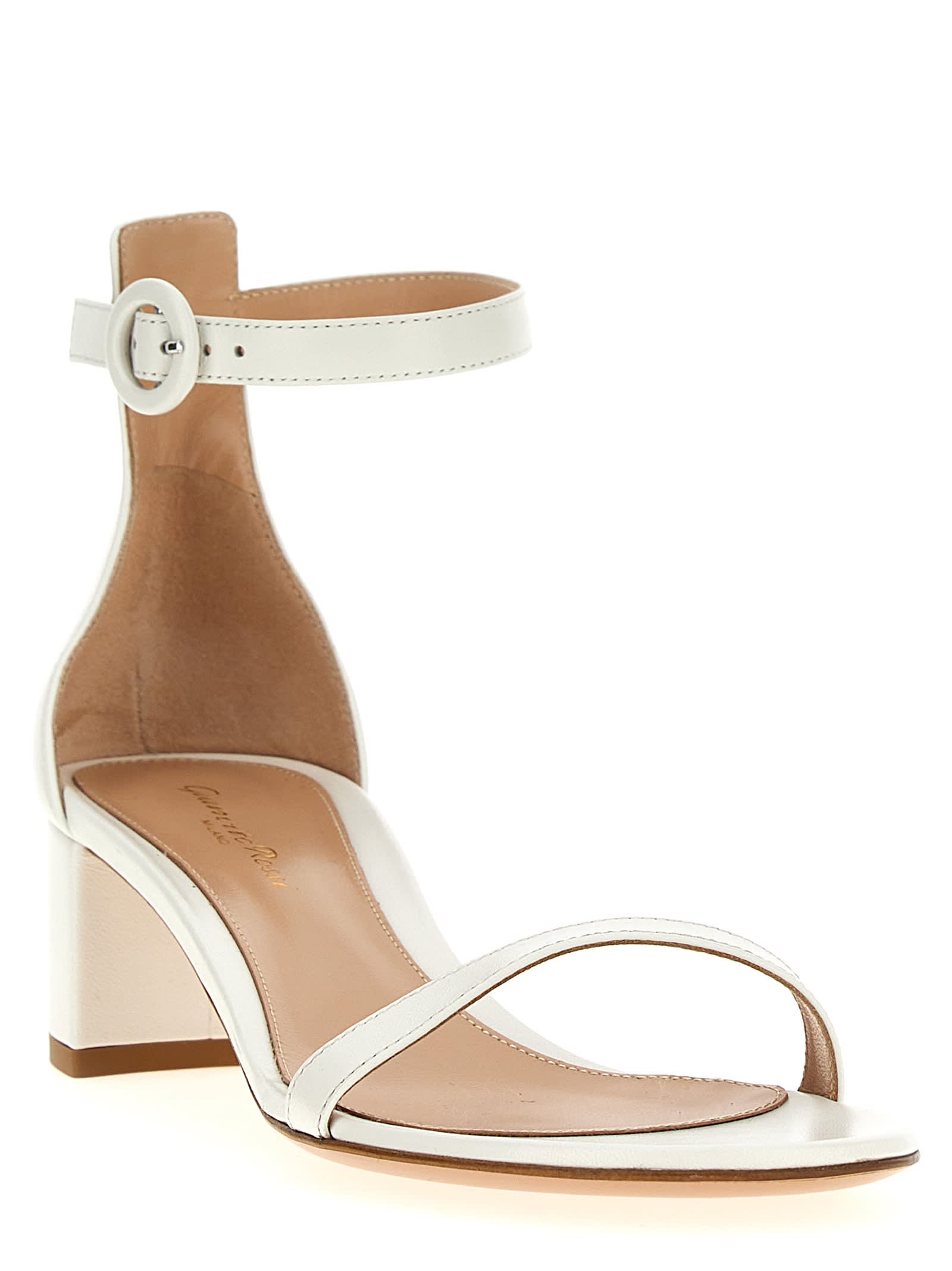 Gianvito Rossi 45mm Gaeta Sandals In White