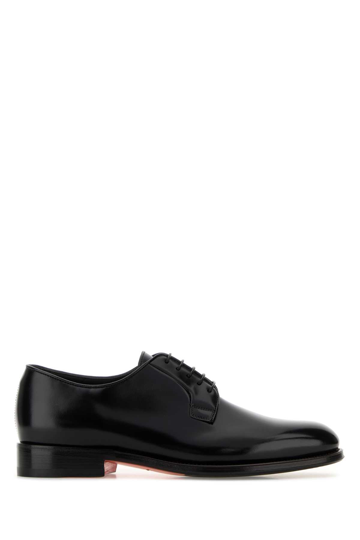 Santoni Black Leather Ensley Lace-up Shoes Santoni Black Leather Ensley Lace-up Shoes