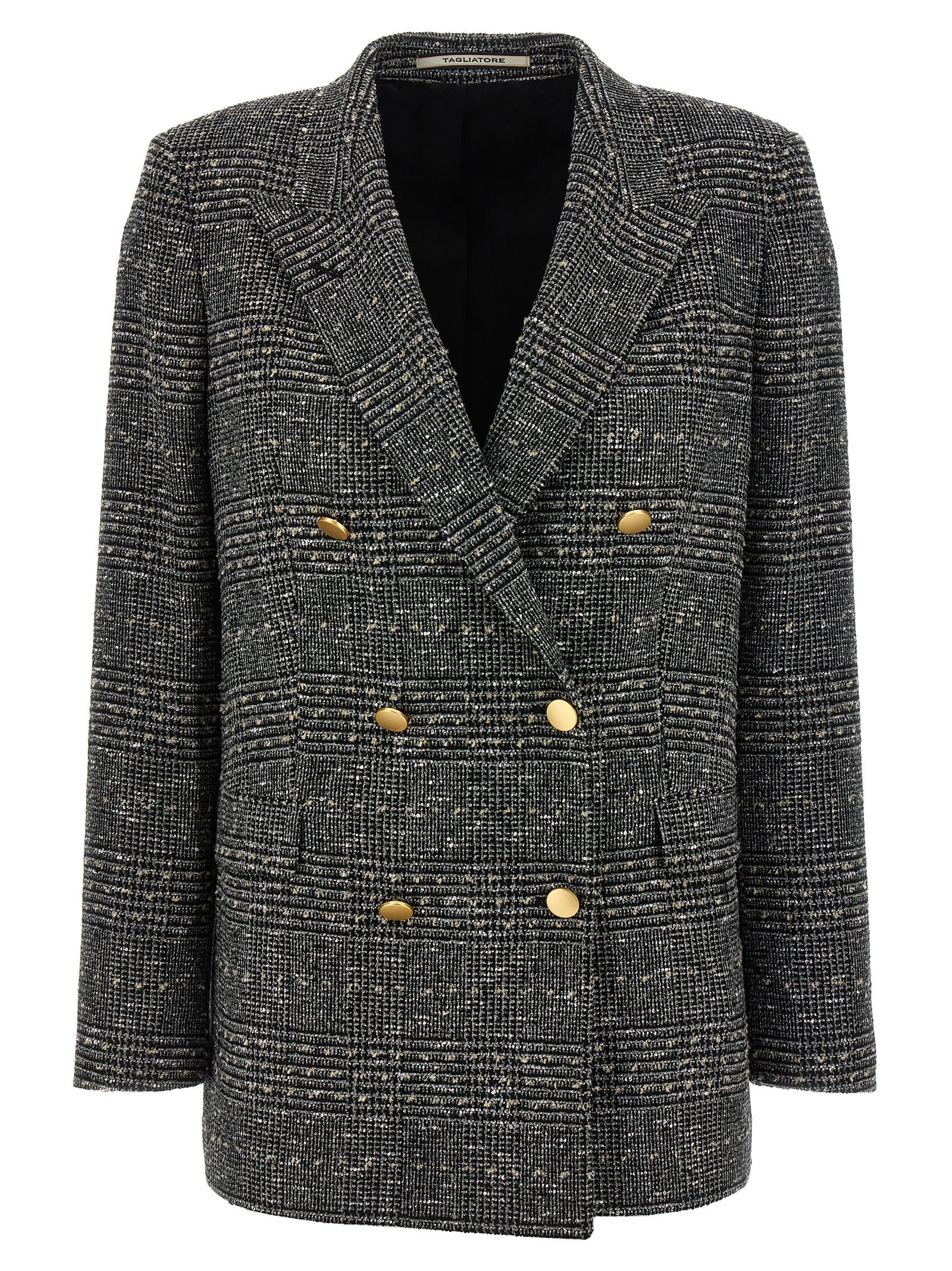 Tagliatore Jasmine Check-patterned Double-breasted Blazer In Black