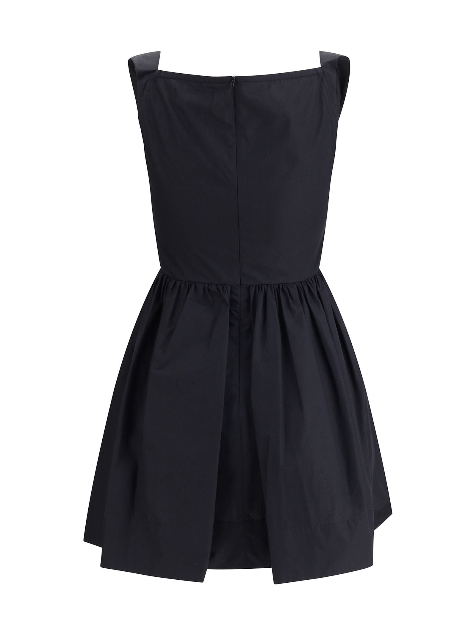 Vivienne Westwood Square Neckline Sleeveless Flared Skirt Mini Length Draped Detail In Black