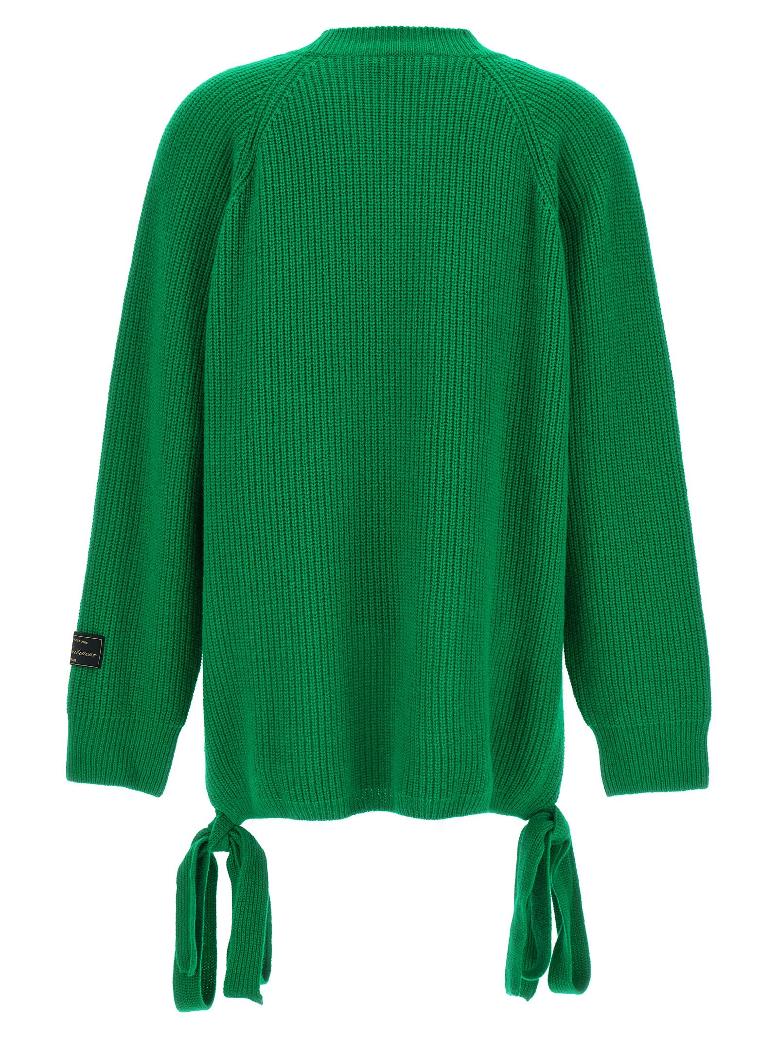 Msgm Fringed Cardigan In Green