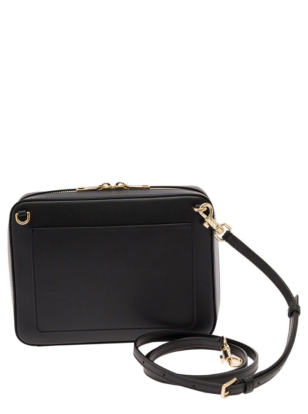 Shop Dolce & Gabbana Black Crossbody Bag With Quilted Dg Logo In Leather Woman In Nero