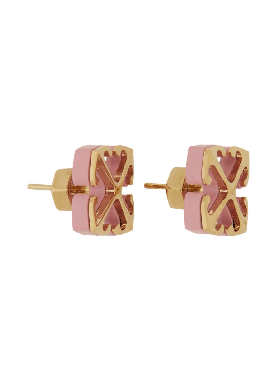 Shop Off-white Arrow Earrings In Gold