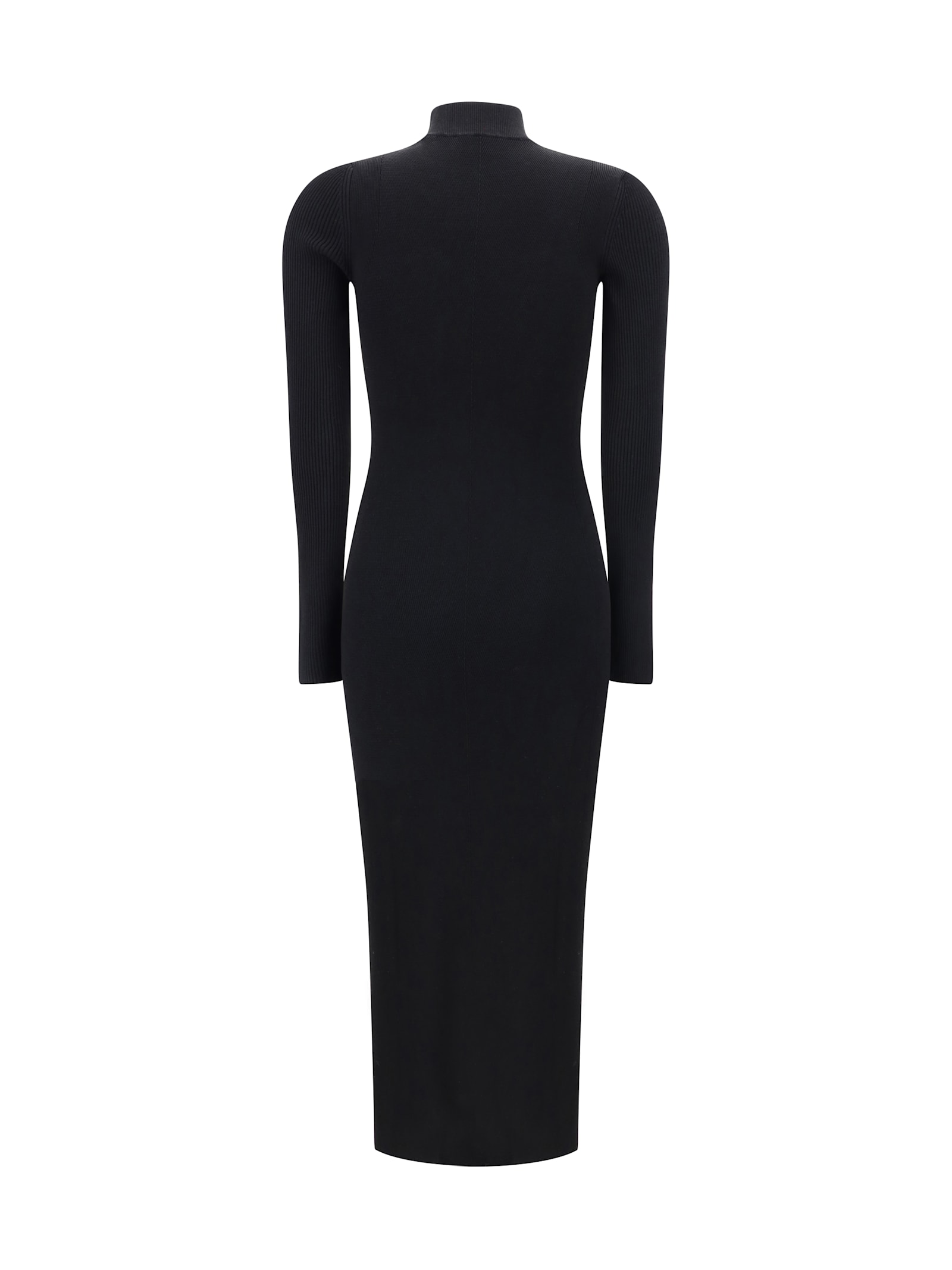 Diesel Ribbed Knit Bodycon Mini Dress With Cut-out Details In 004 - Deep/black