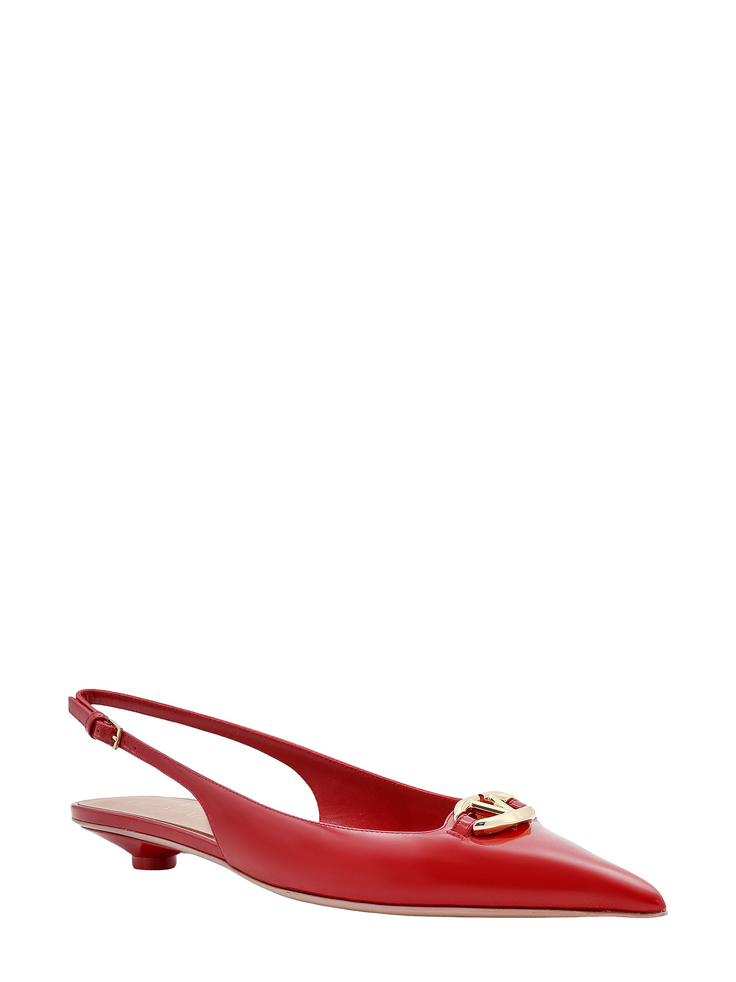 Valentino Patent Leather Slingback With Vlogo Signature Detail In Red