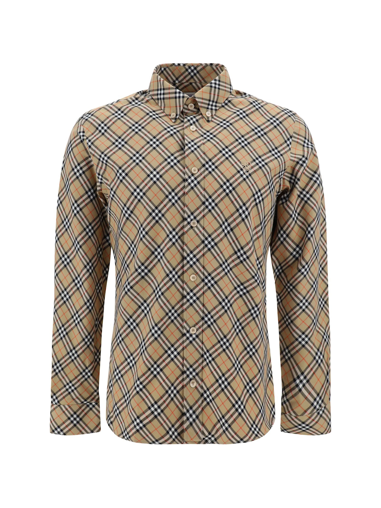 Shop Burberry Casual Shirts In Sand Ip Check