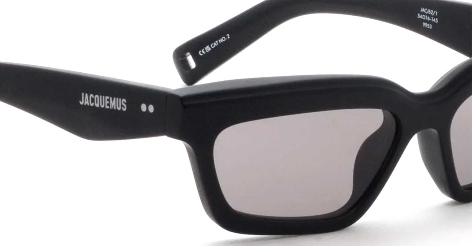 Jacquemus Salon - Matte Black / Grey Lens Sunglasses In Black