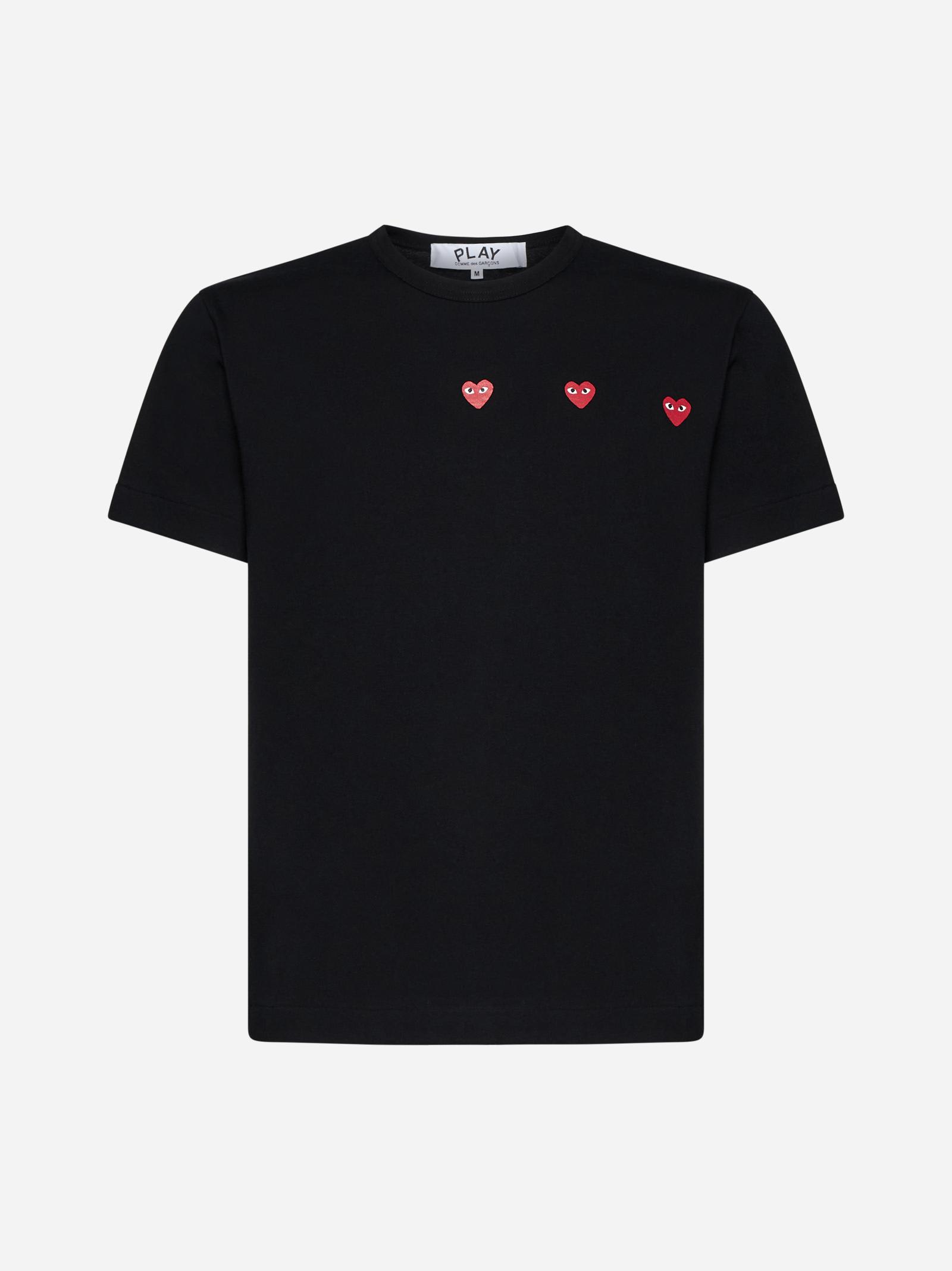 Comme des Garçons 3 Heart Cotton T-shirt