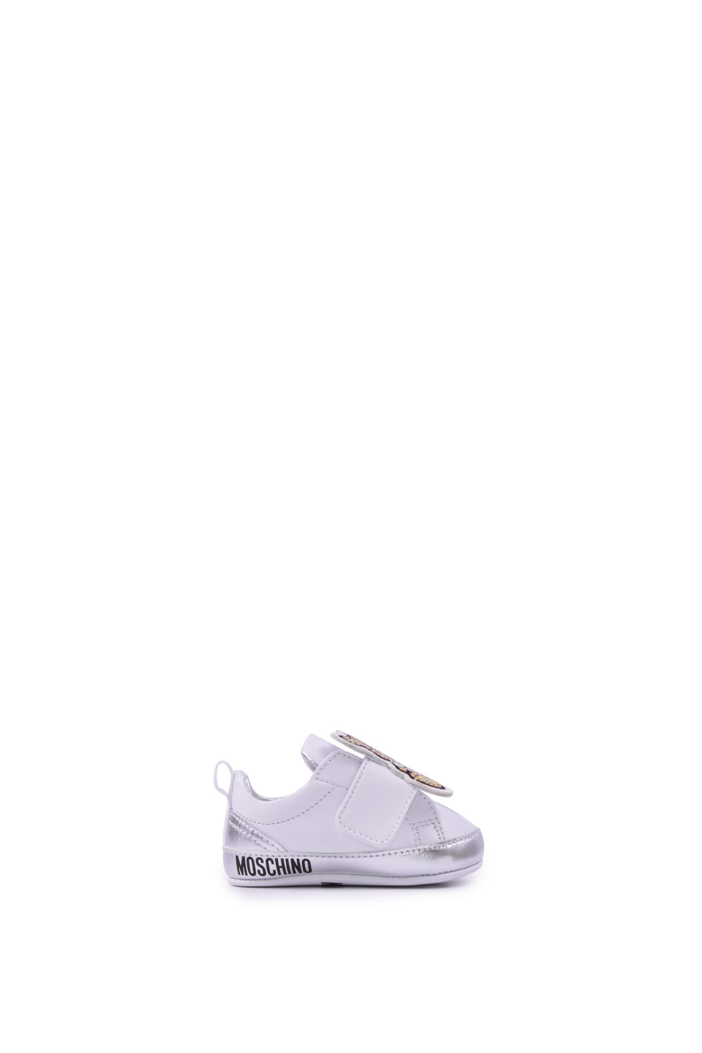 Moschino Crystal Teddy Leather Sneakers