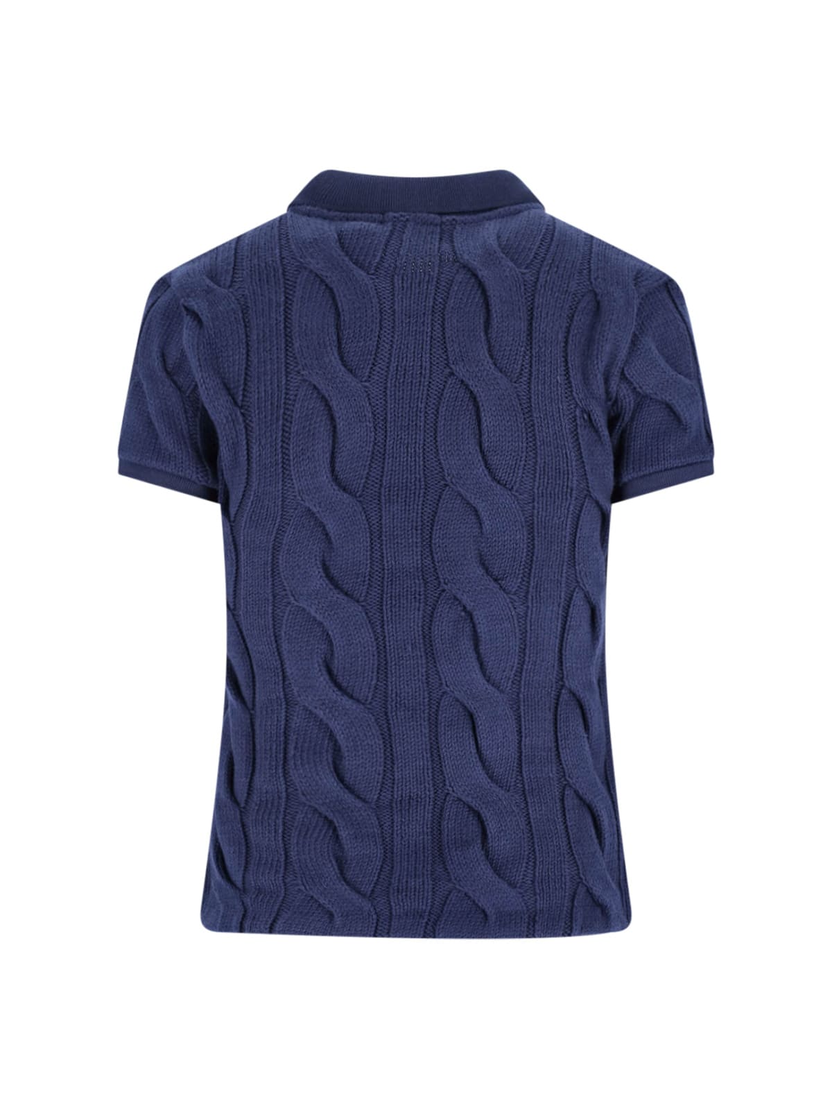 Polo Ralph Lauren Cable-knit Polo Shirt In Blue