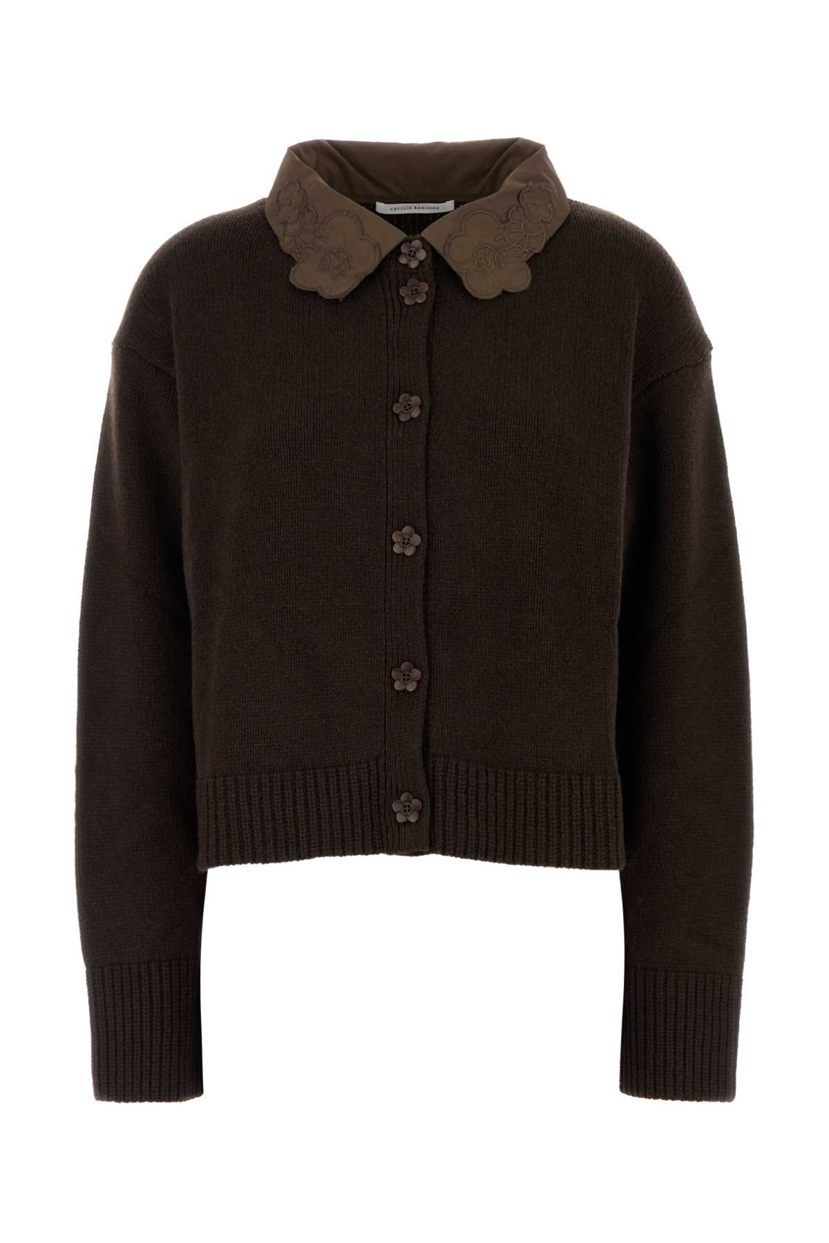 Brown Cashmere Blend Bibi Cardigan