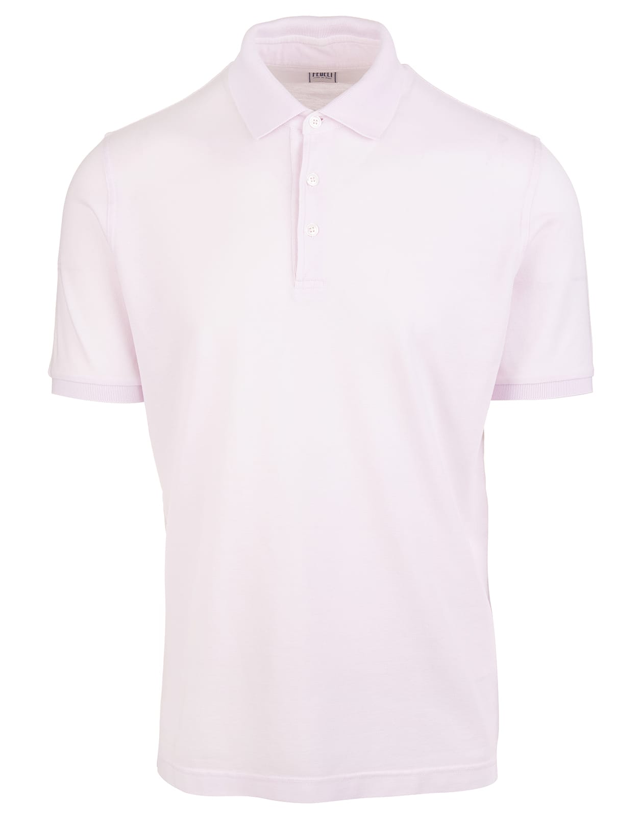 Fedeli Candy Pink Man Polo Shirt In Pique Cotton