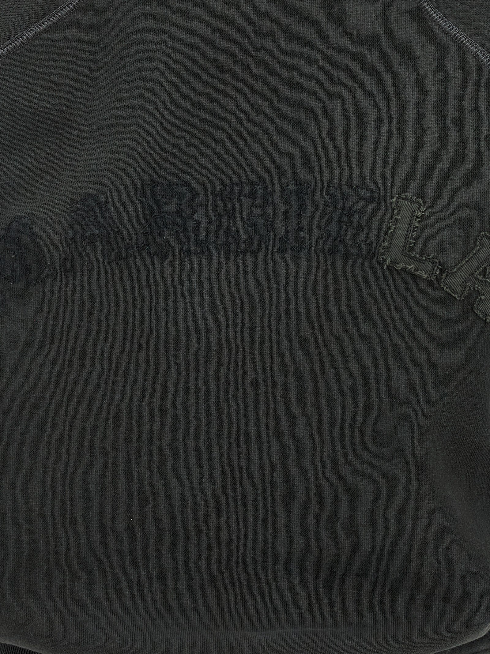 Maison Margiela Deconstructed Logo Sweatshirt With Ribbed Finish