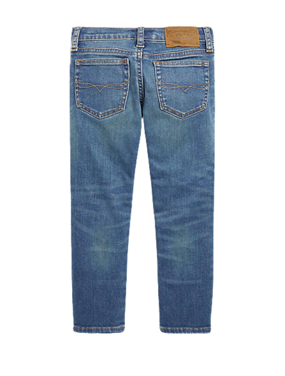 Shop Ralph Lauren Logo Patch Straight-leg Jeans In Blue