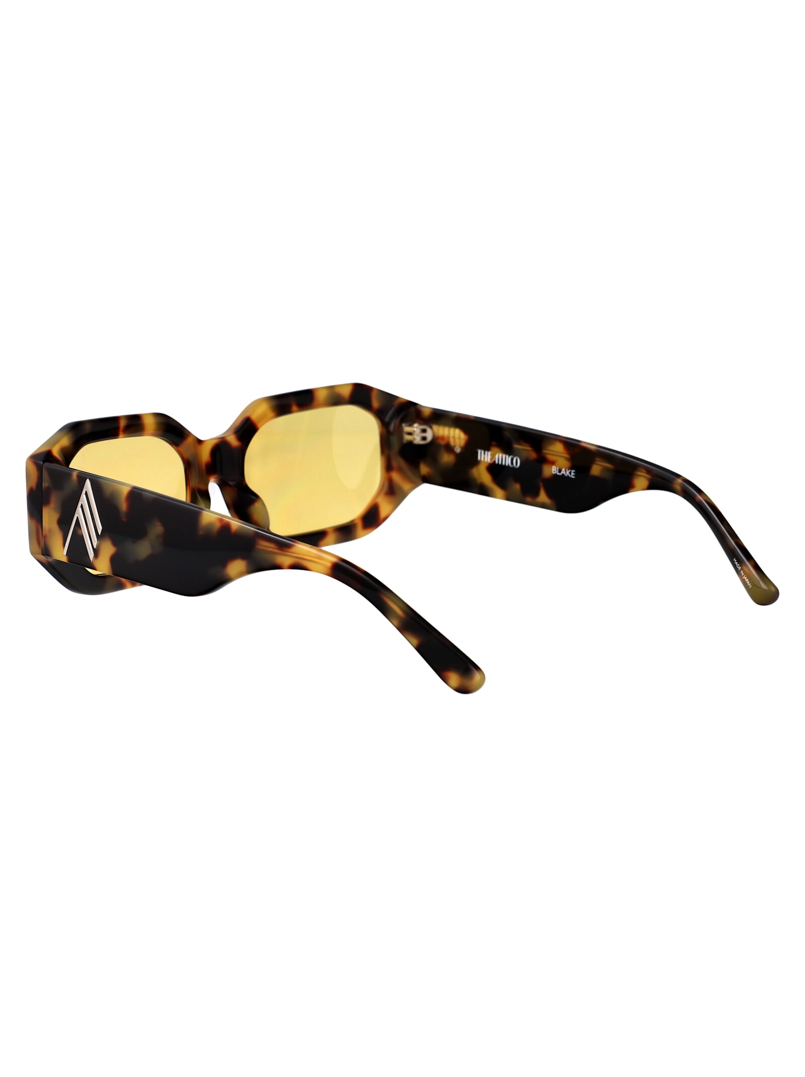 Attico Blake Sunglasses In T-shell/silver/yellow