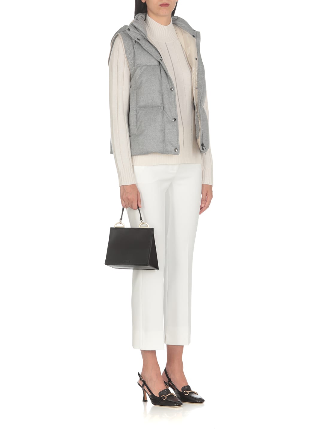 Peserico Cigarette Trousers In White