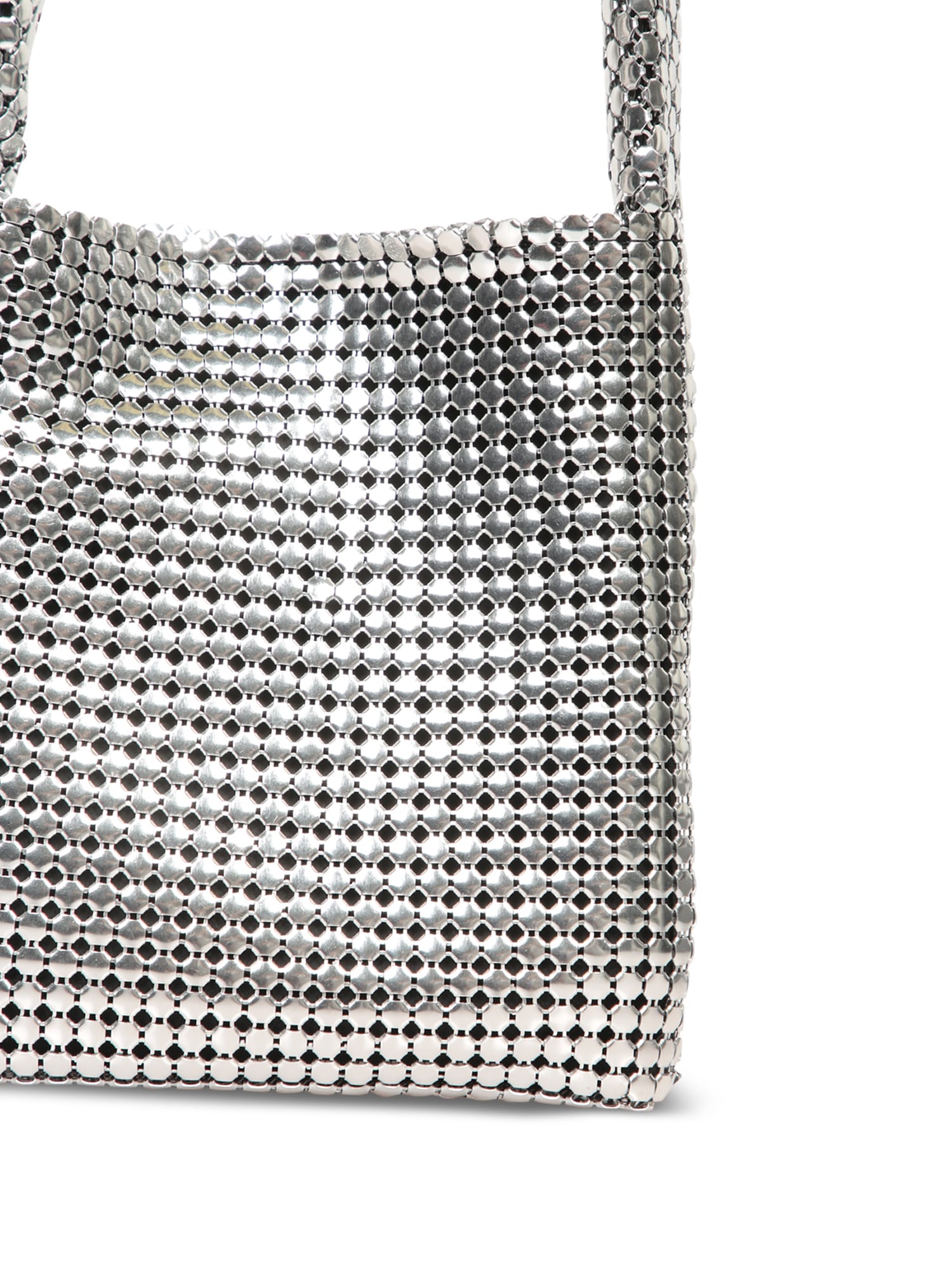 RABANNE SILVER MINI PIXEL BAG 