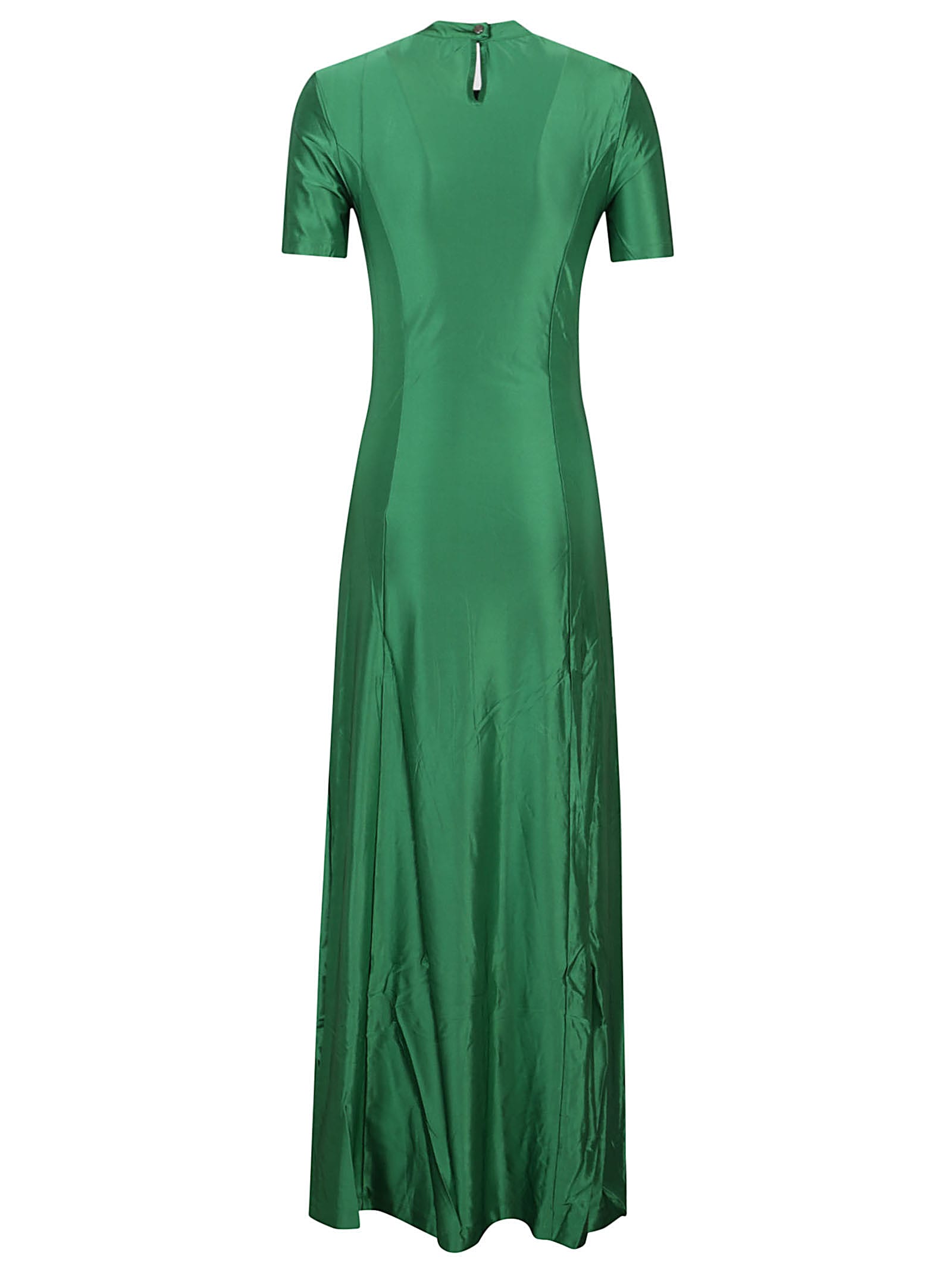 Shop Rabanne Long Dress In Vert Emeraude