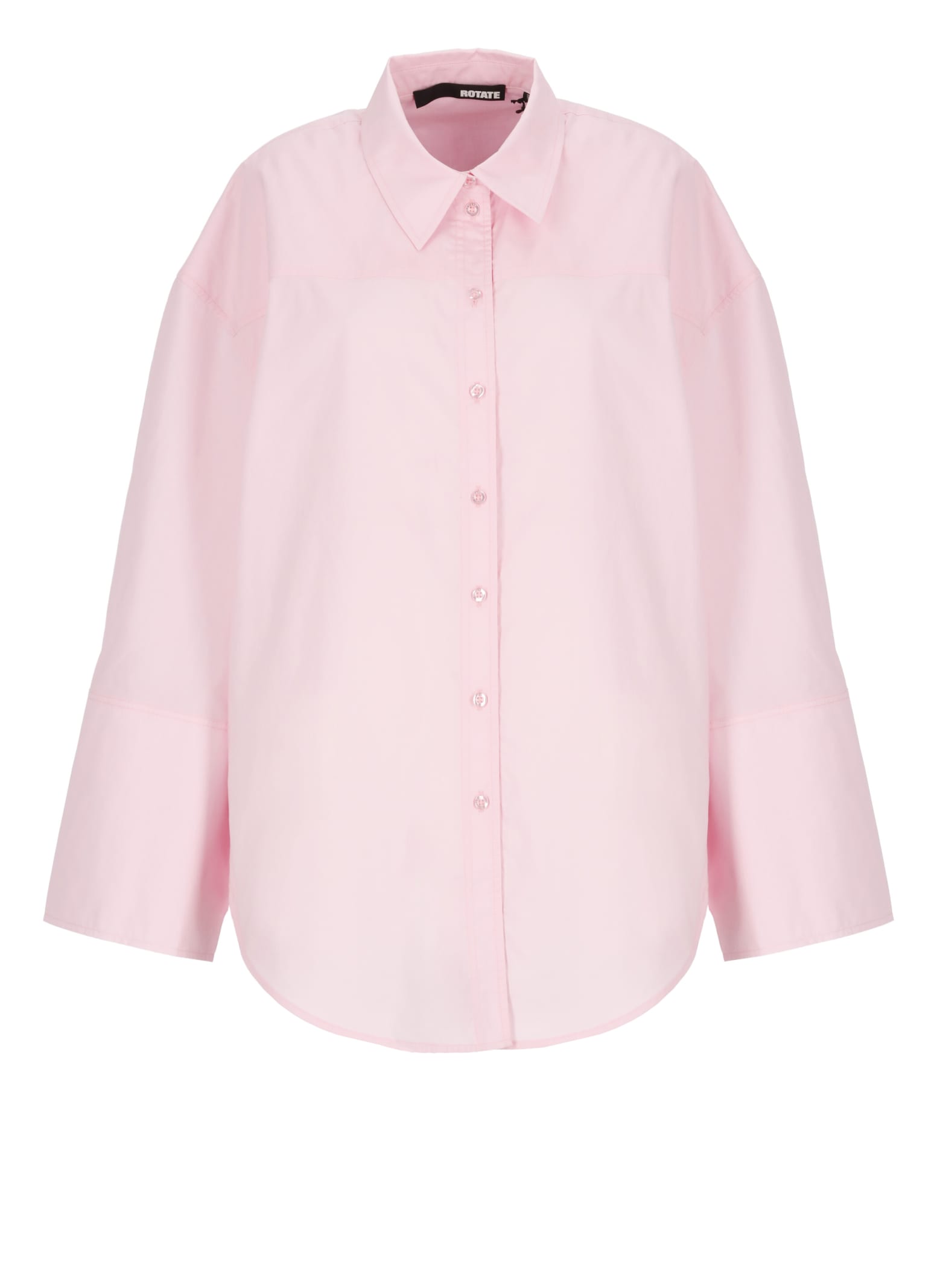 Shop Rotate Birger Christensen Cotton Oversize Shirt In Pink